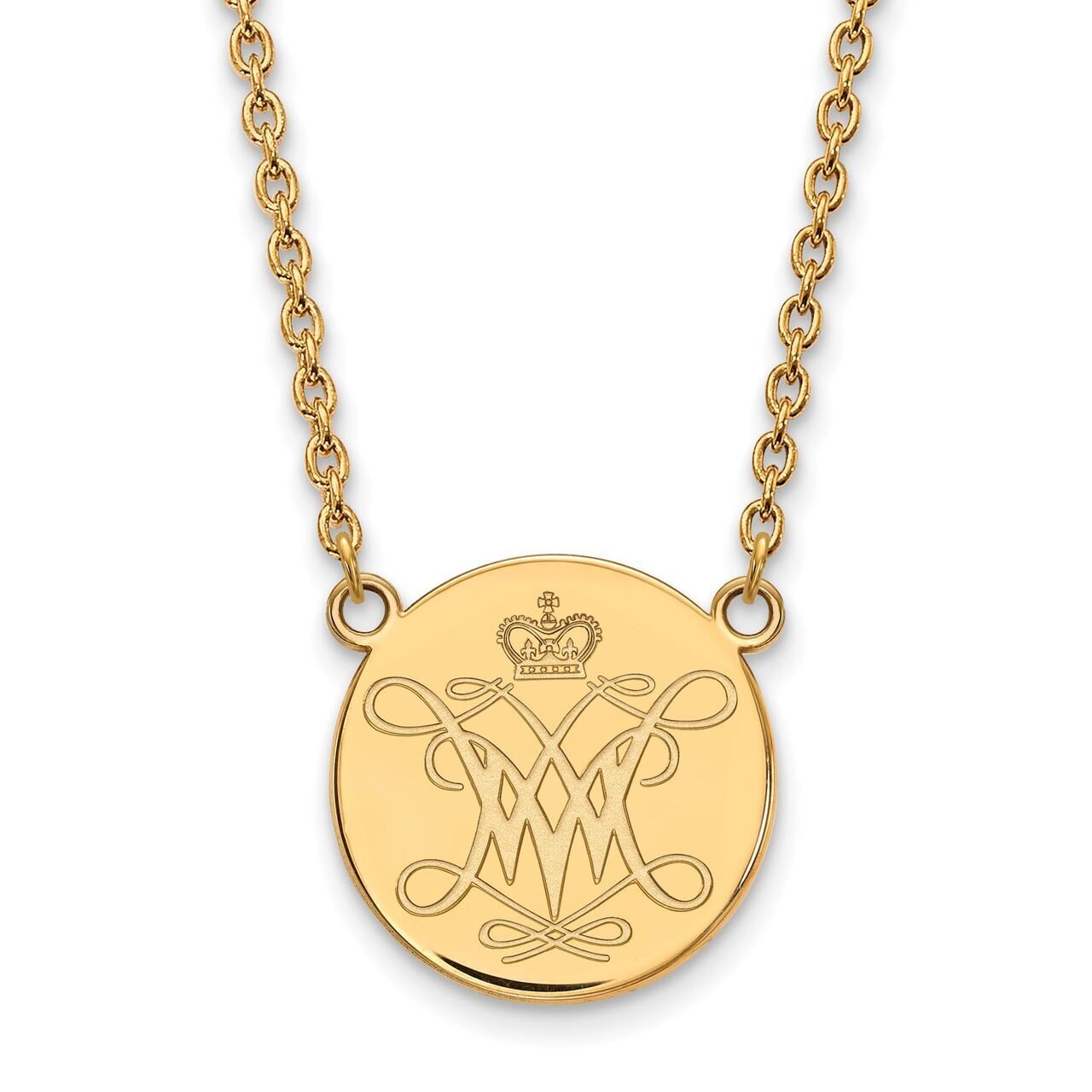 William And Mary Large Disc Pendant Gold-plated Silver GP013WMA-18