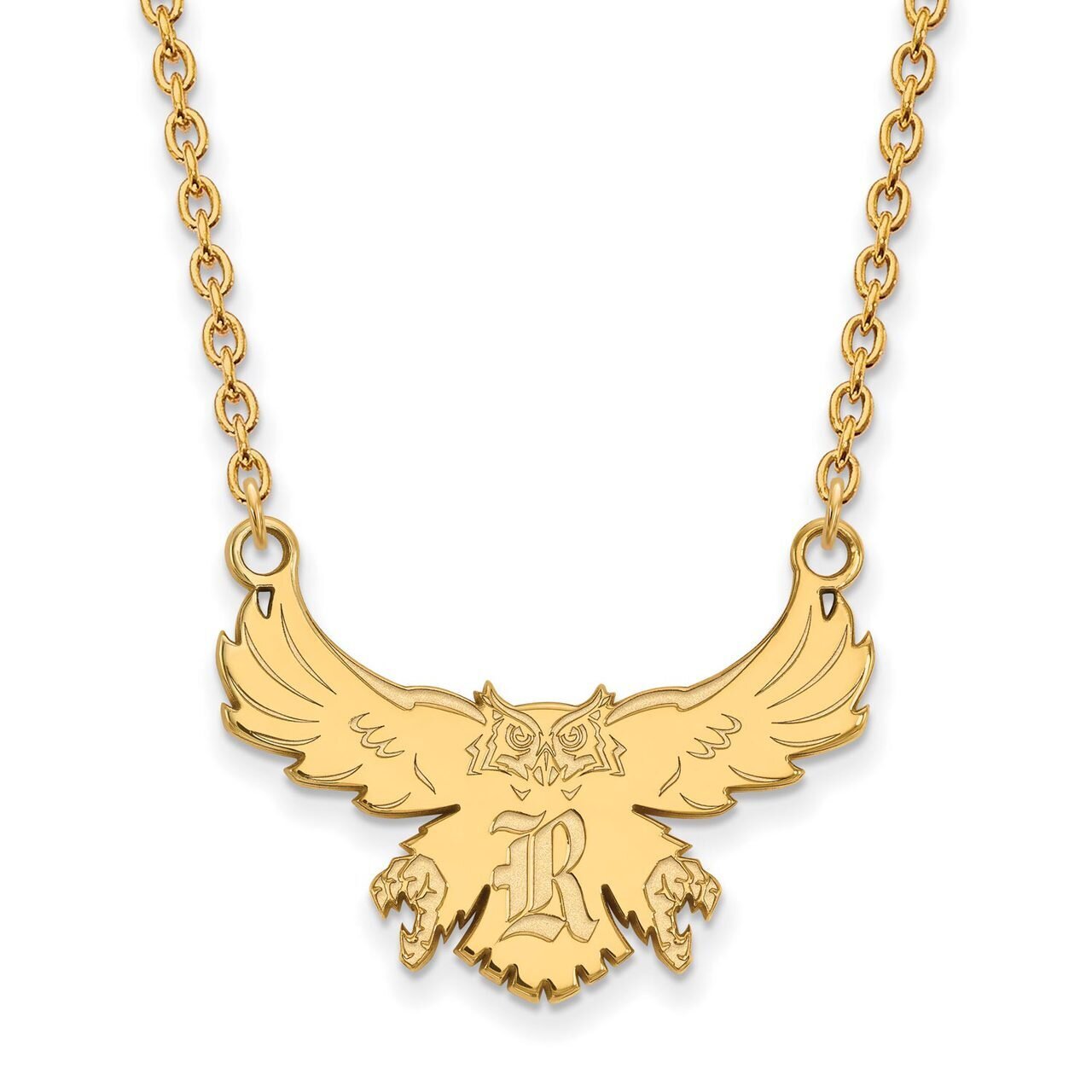 Rice University Large Pendant with Chain Necklace Gold-plated Silver GP013WMR-18, MPN: GP013WMR-18,…