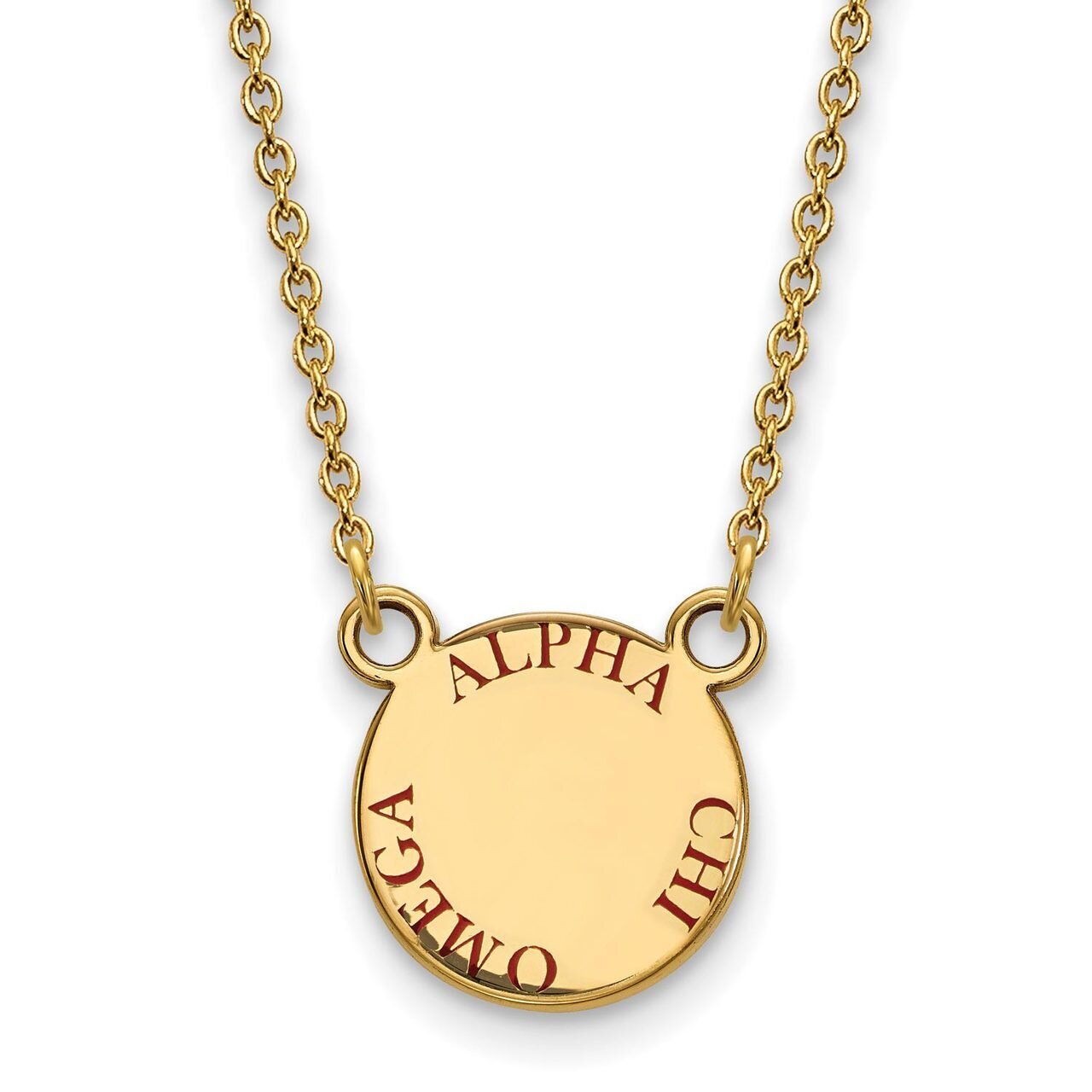 Alpha Chi Omega Extra Small Enameled Pendant with 18 Inch Chain Gold-plated Silver GP014ACO-18, MPN…