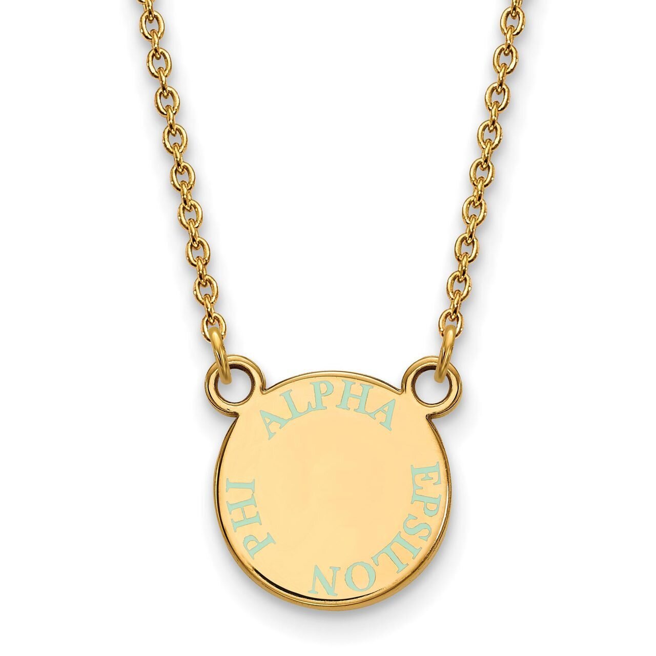 Alpha Epsilon Phi Extra Small Enameled Pendant with 18 Inch Chain Gold-plated Silver GP014AEP-18, M…