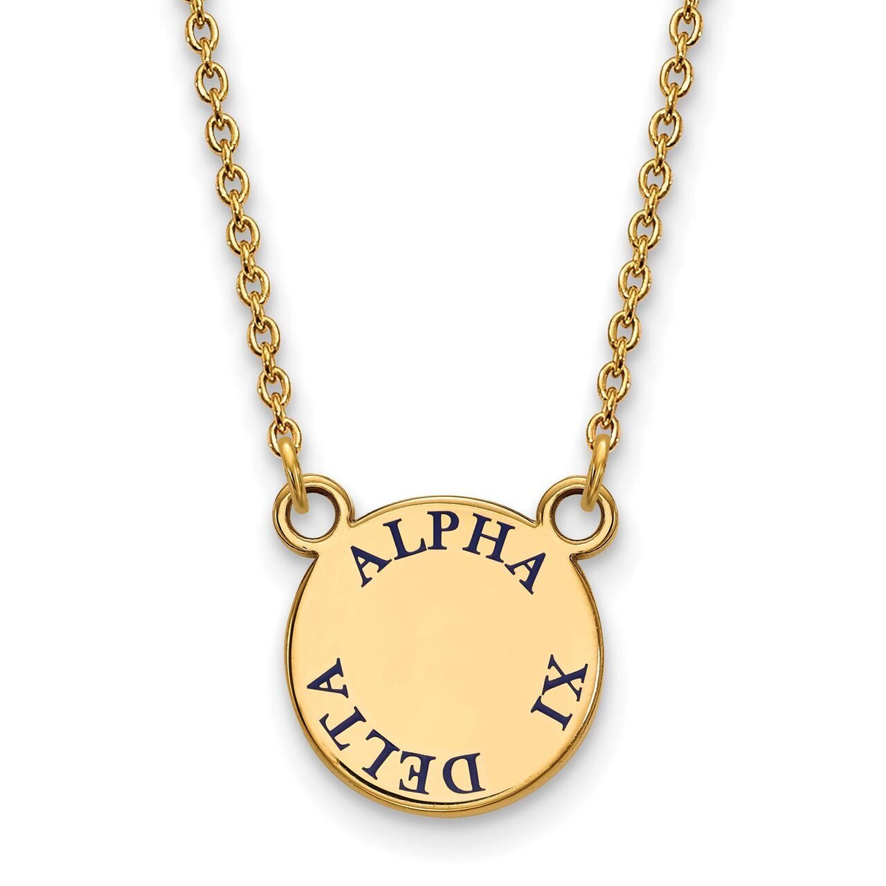 Alpha Xi Delta Extra Small Enameled Pendant with 18 Inch Chain Gold-plated Silver GP014AXD-18, MPN:…
