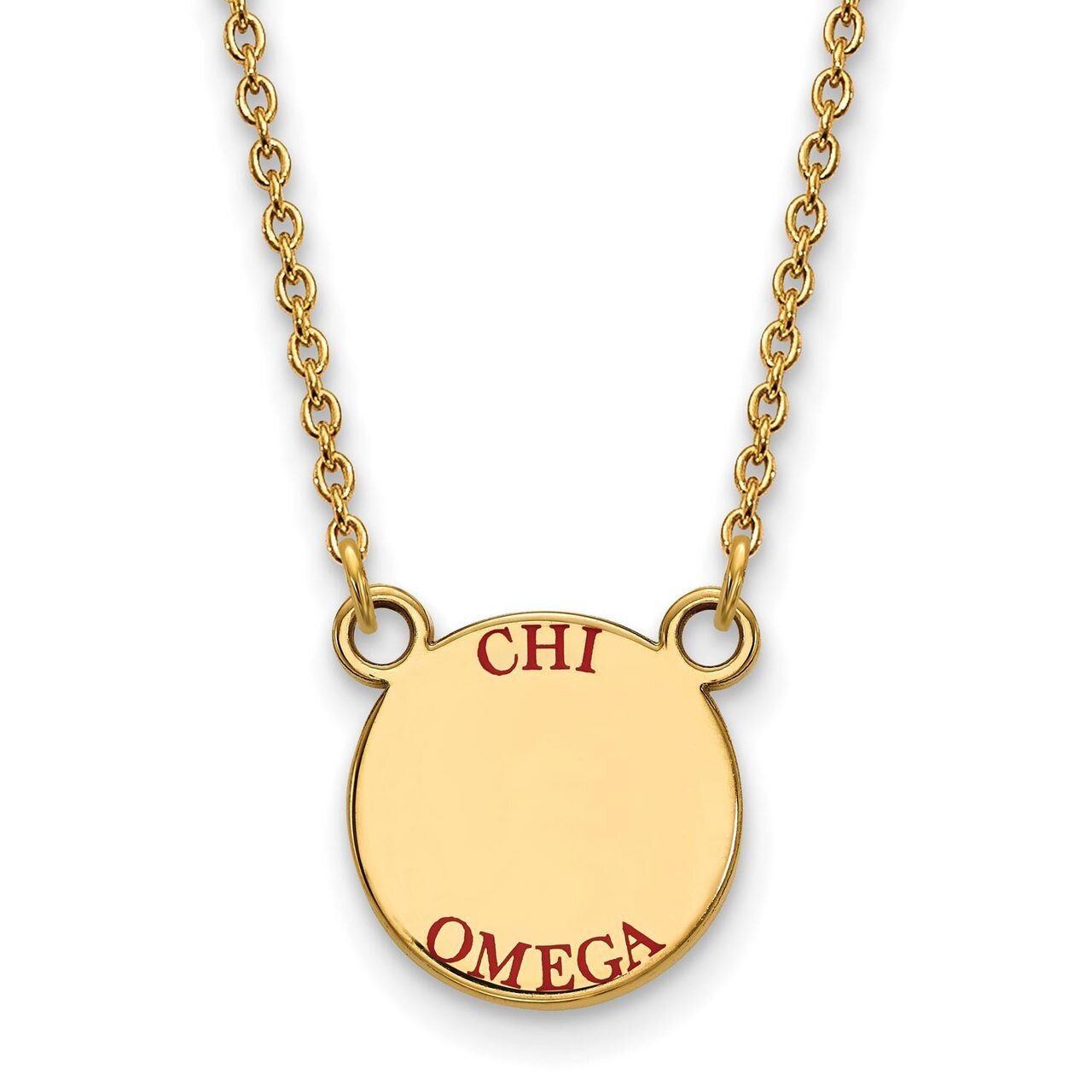 Chi Omega Extra Small Enameled Pendant with 18 Inch Chain Gold-plated Silver GP014CHO-18, MPN: GP01…