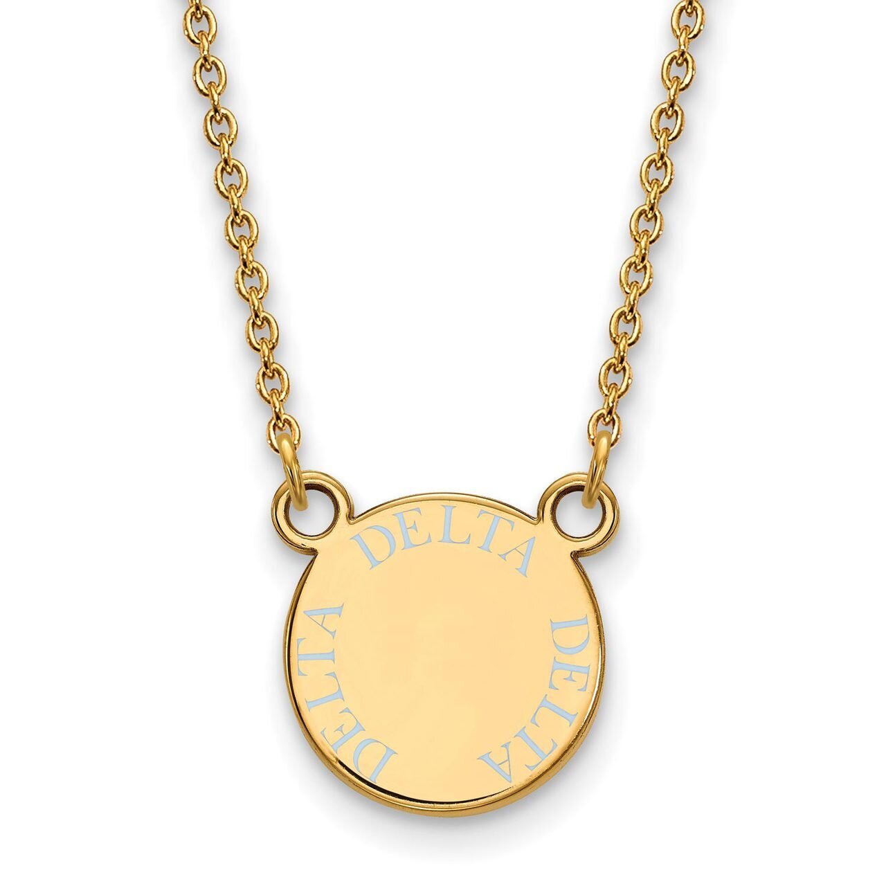 Delta Delta Delta Extra Small Enameled Pendant with 18 Inch Chain Gold-plated Silver GP014DDD-18, M…
