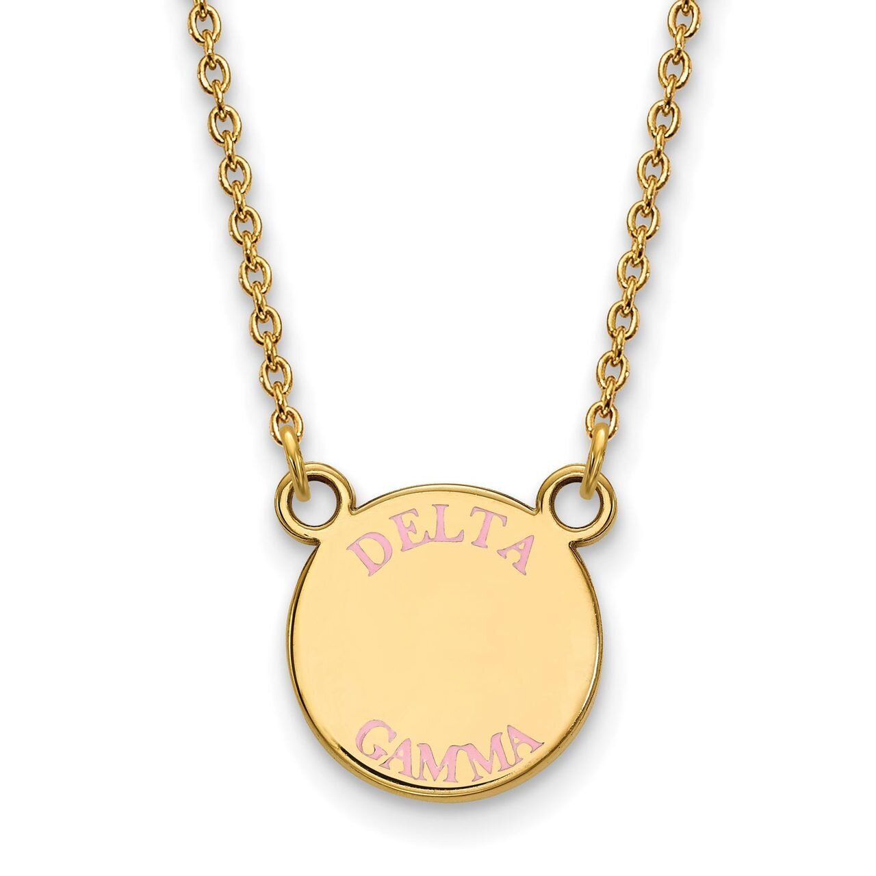 Delta Gamma Extra Small Enameled Pendant with 18 Inch Chain Gold-plated Silver GP014DG-18, MPN: GP0…