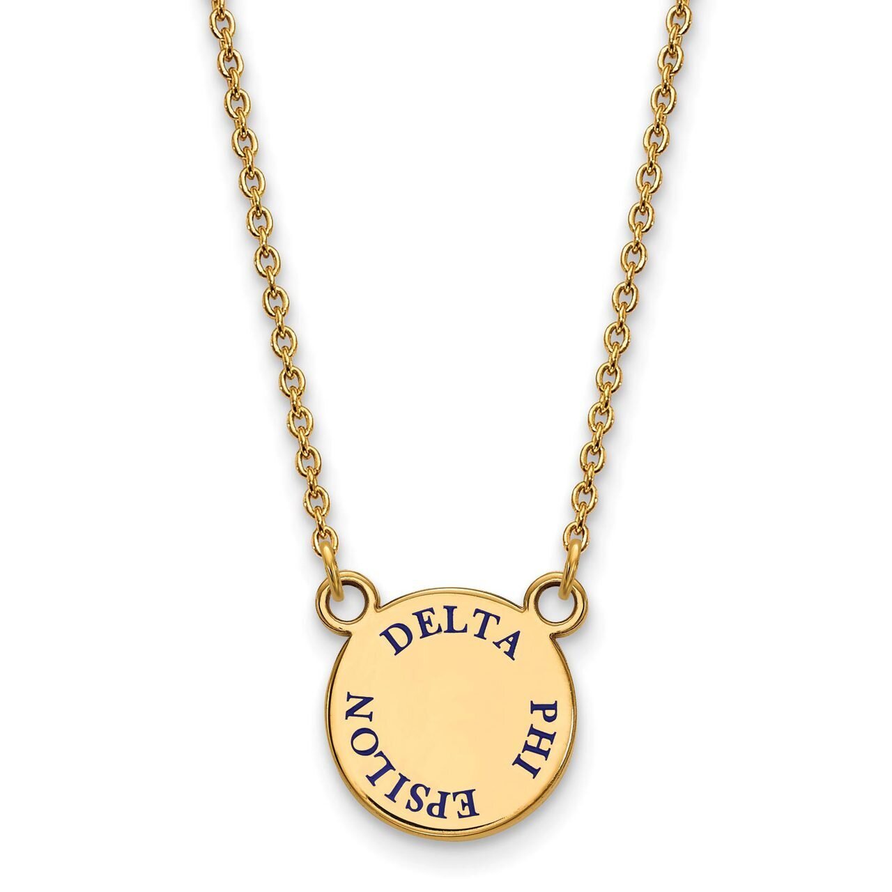 Delta Phi Epsilon Extra Small Enameled Pendant with 18 Inch Chain Gold-plated Silver GP014DPH-18, M…