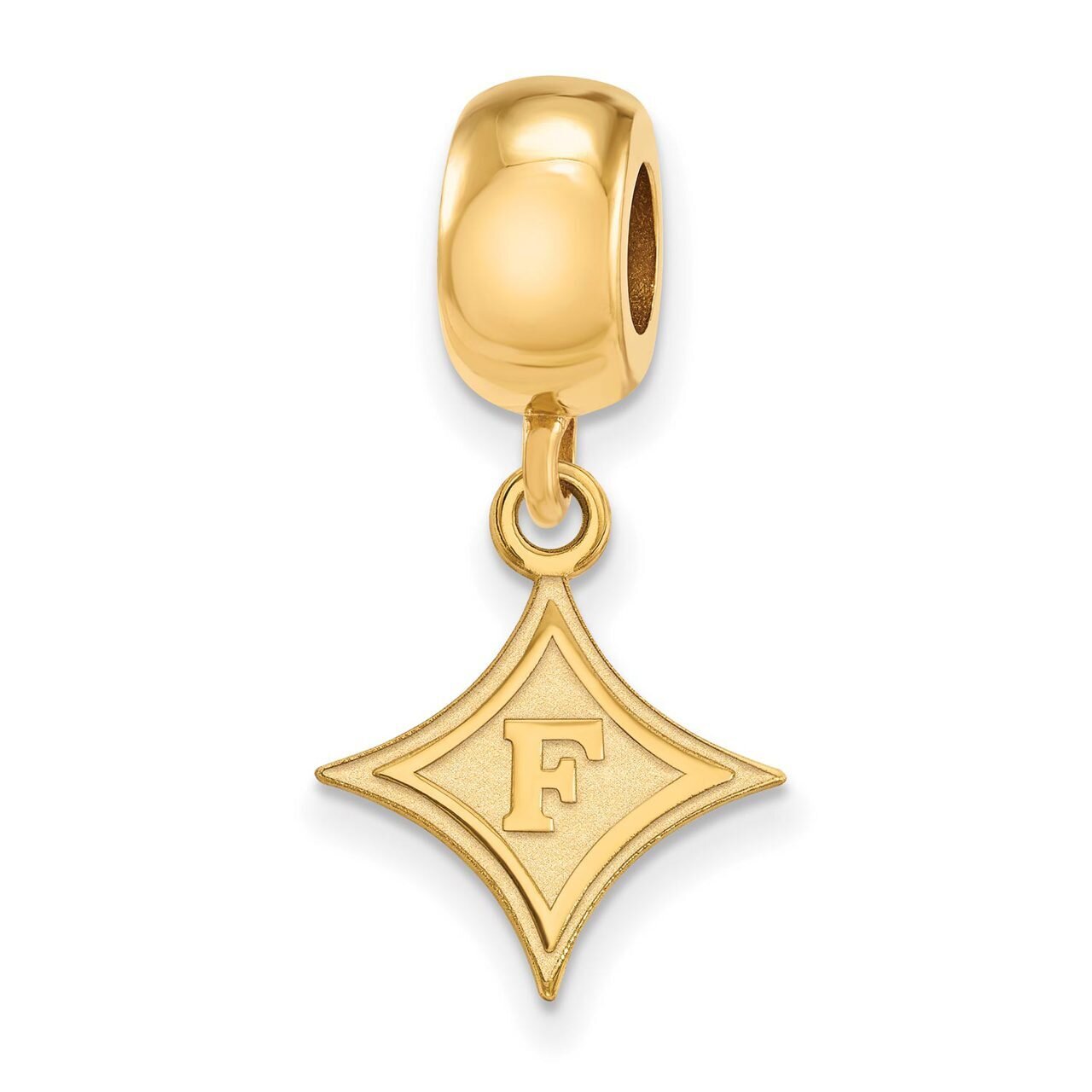 Furman University Bead Charm Small Dangle Gold-plated Silver GP014FUU