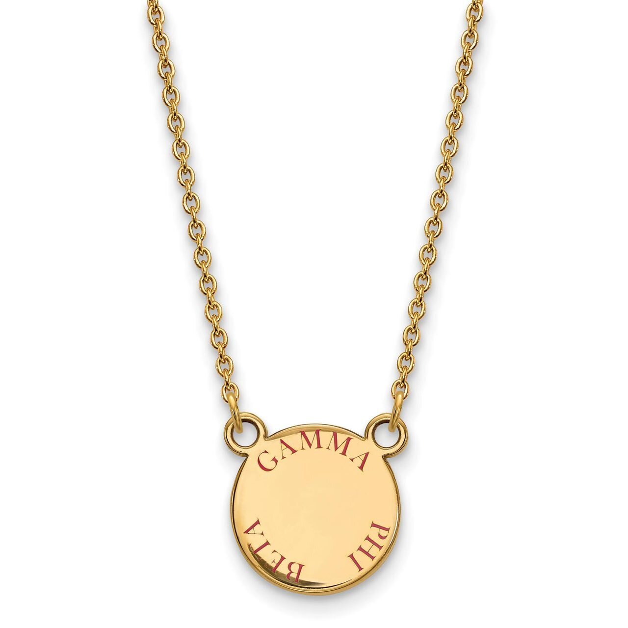 Gamma Phi Beta Extra Small Enameled Pendant with 18 Inch Chain Gold-plated Silver GP014GPB-18, MPN:…