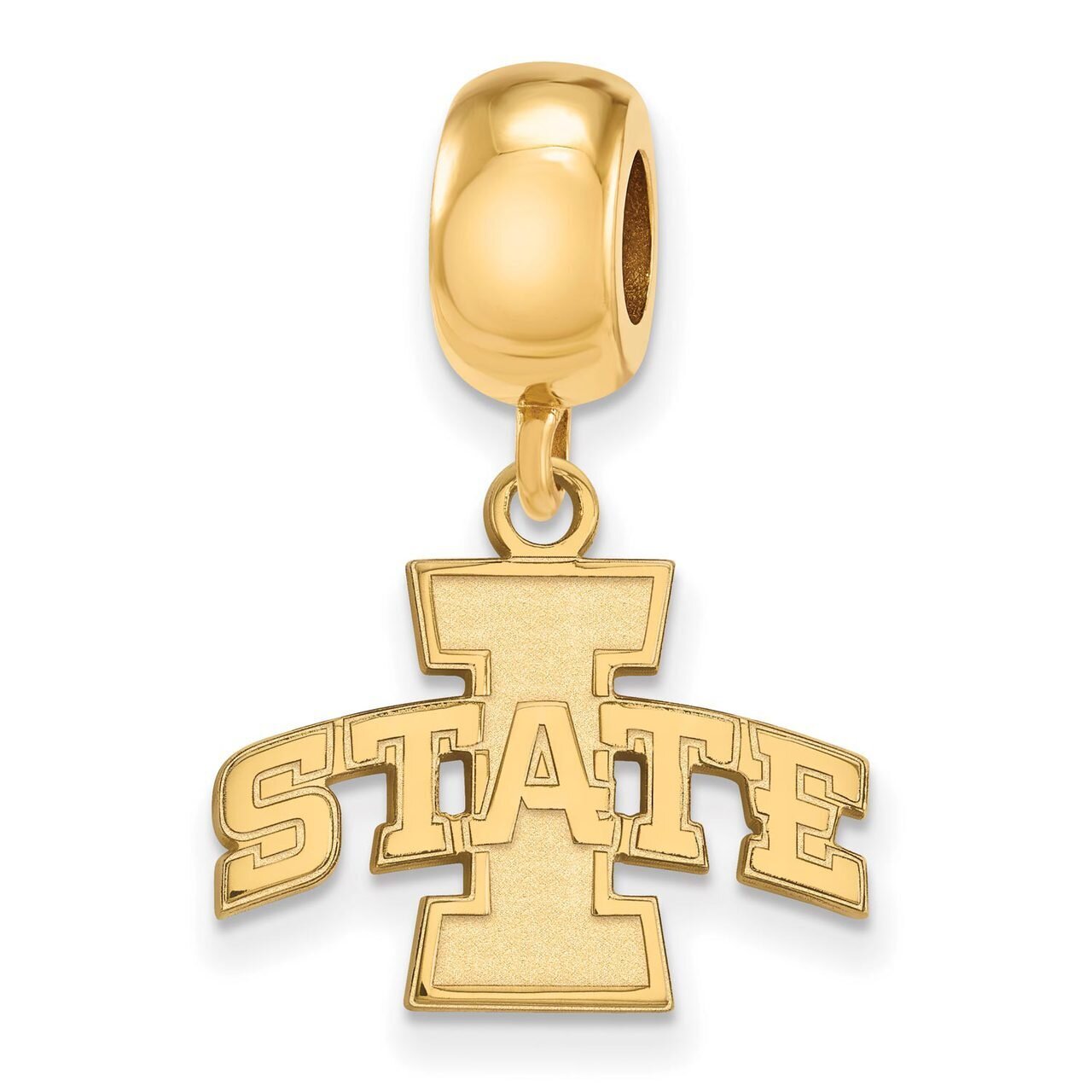 Iowa State University Bead Charm Small Dangle Gold-plated Silver GP014IAS