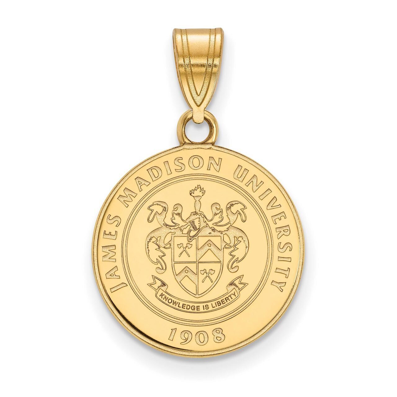 James Madison University Medium Crest Pendant Gold-plated Silver GP014JMU