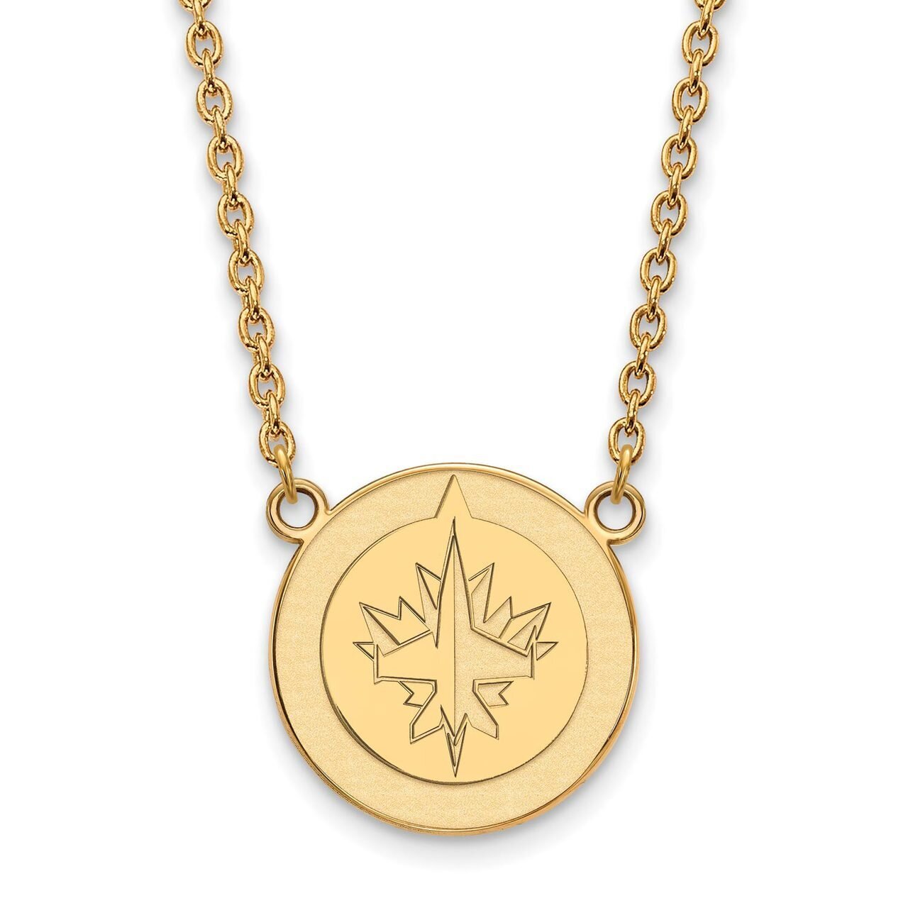Winnipeg Jets Large Pendant with Chain Necklace Gold-plated Silver GP014JTS-18, MPN: GP014JTS-18, 8…
