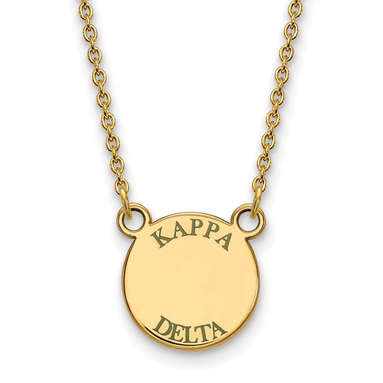 Kappa Delta Extra Small Enameled Pendant with 18 Inch Chain Gold-plated Silver GP014KD-18, MPN: GP0…