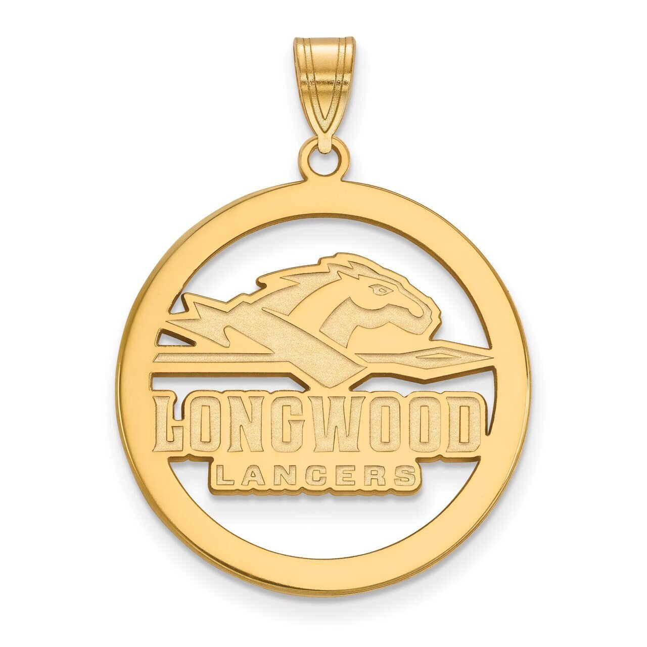 Longwood University L Pendant in Circle Gold-plated Silver GP014LOC