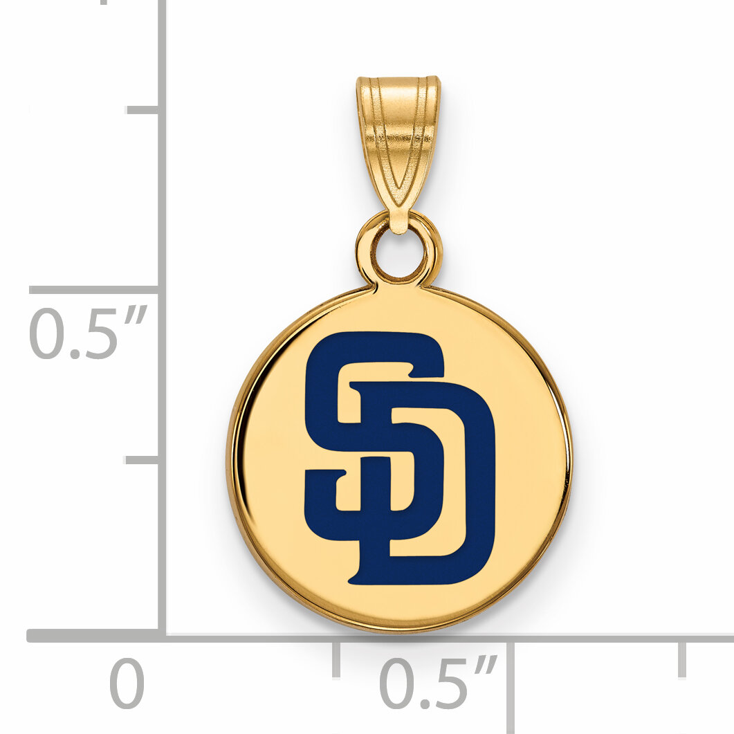 San Diego Padres Small Enamel Disc Pendant Gold-plated Silver GP014PAD