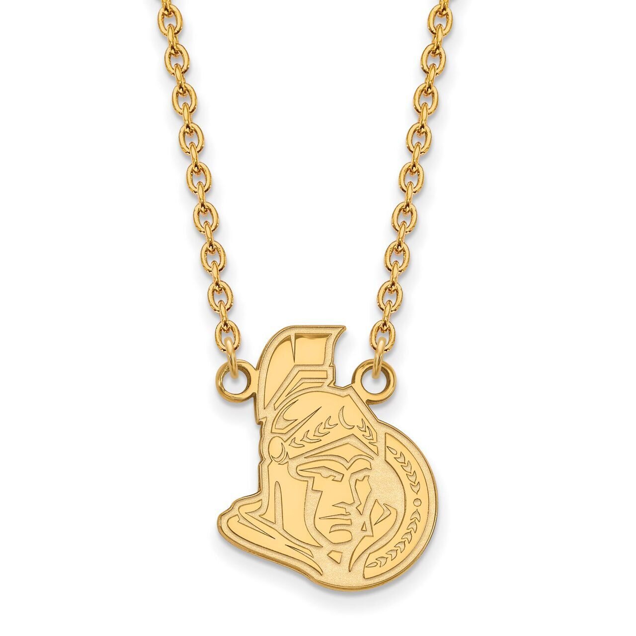 Ottawa Senators Large Pendant with Chain Necklace Gold-plated Silver GP014SEN-18, MPN: GP014SEN-18,…