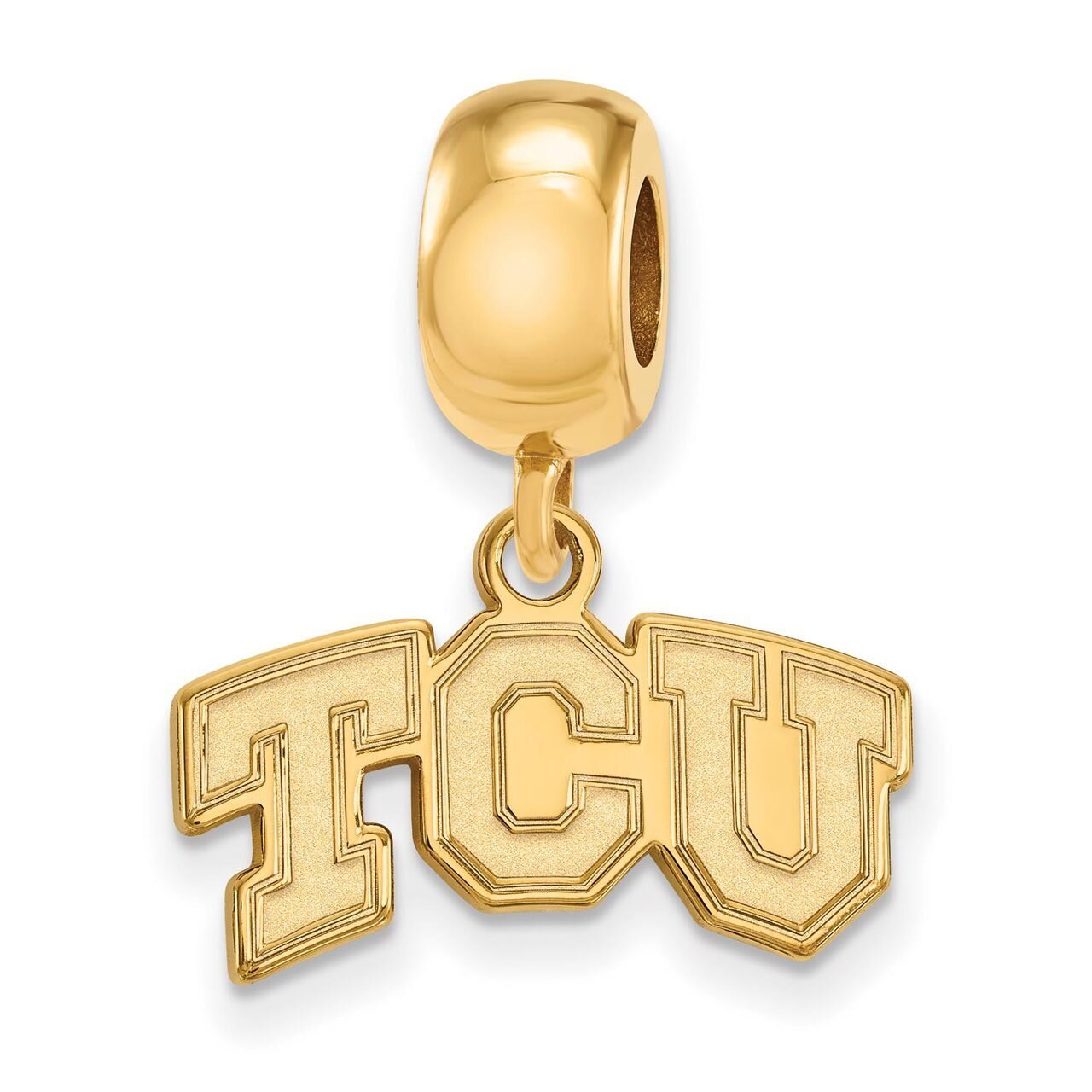 Texas Christian University Bead Charm x-Small Dangle Gold-plated Silver GP014TCU, MPN: GP014TCU, 88…