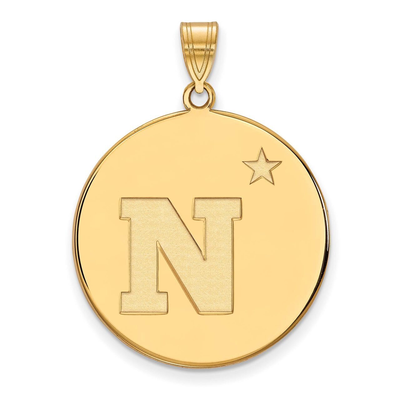 Navy x-Large Disc Pendant Gold-plated Silver GP014USN