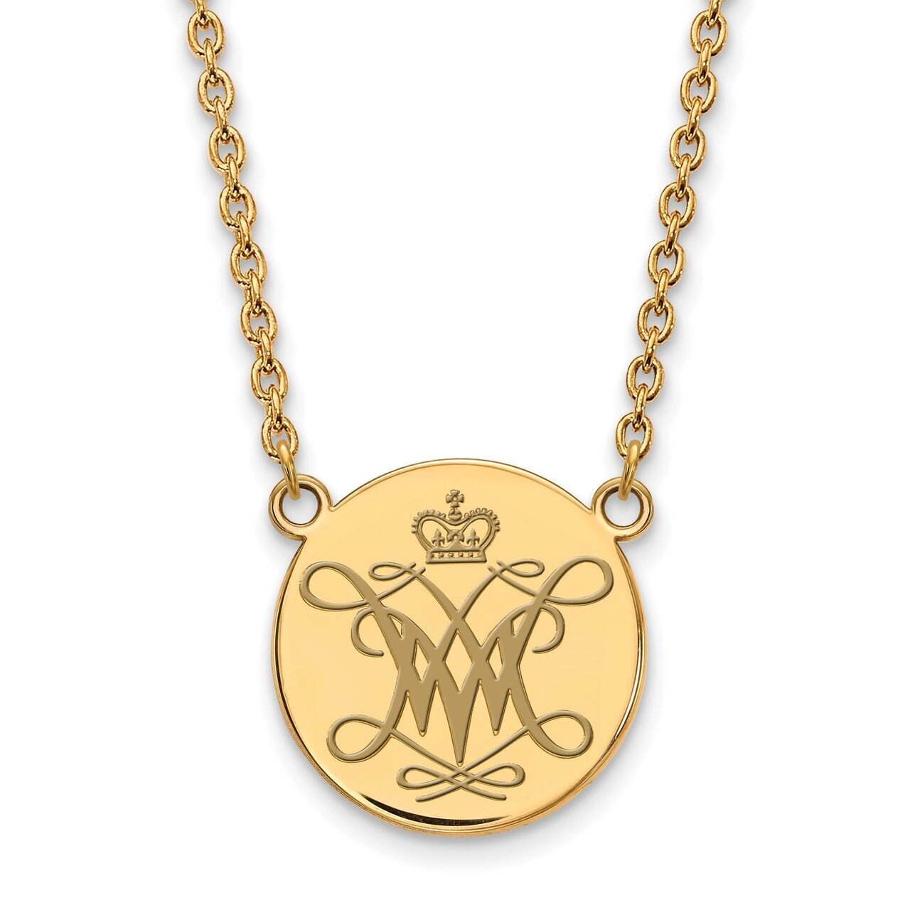 William And Mary Large Enamel Disc Necklace Gold-plated Silver GP014WMA-18