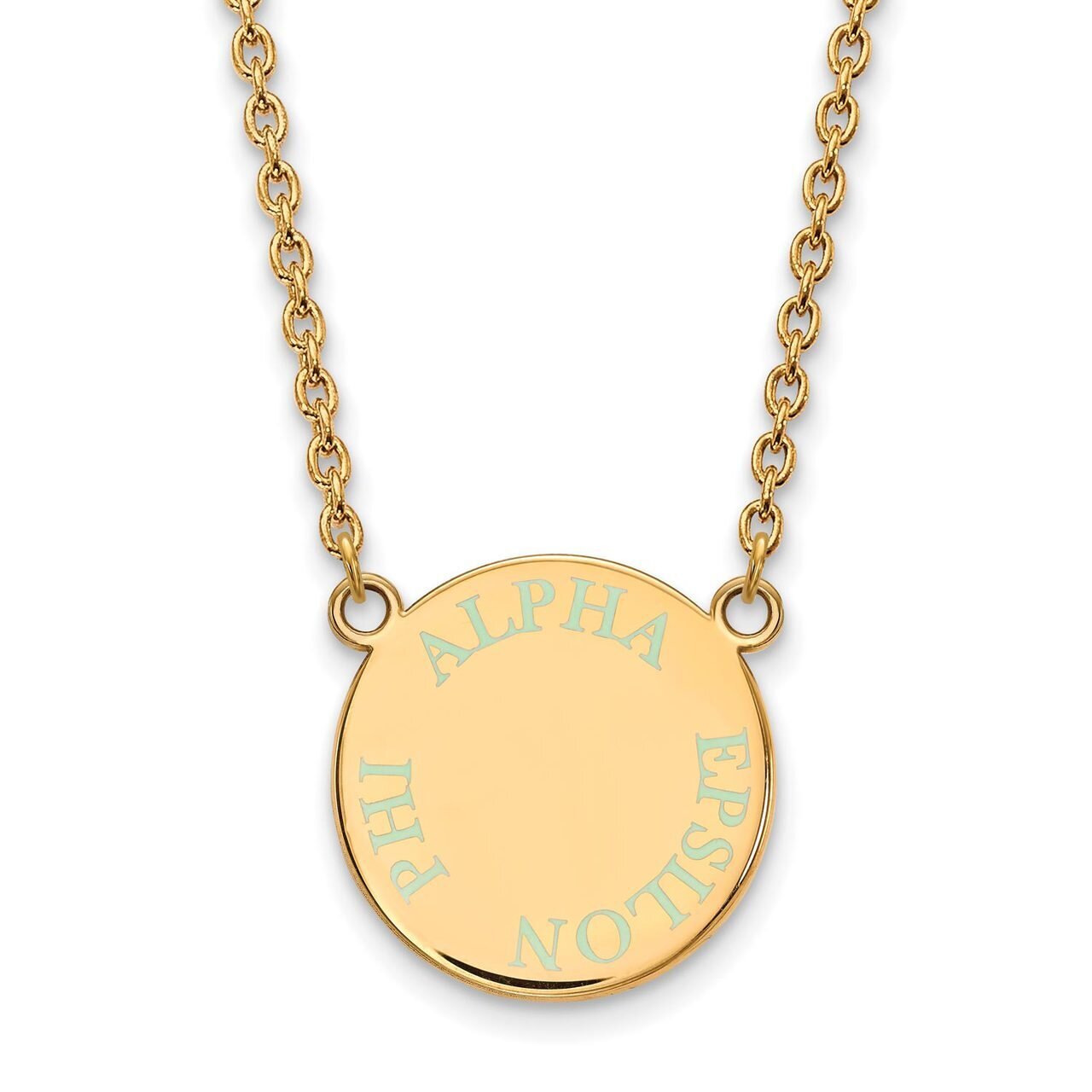 Alpha Epsilon Phi Small Enameled Pendant with 18 Inch Chain Gold-plated Silver GP015AEP-18
