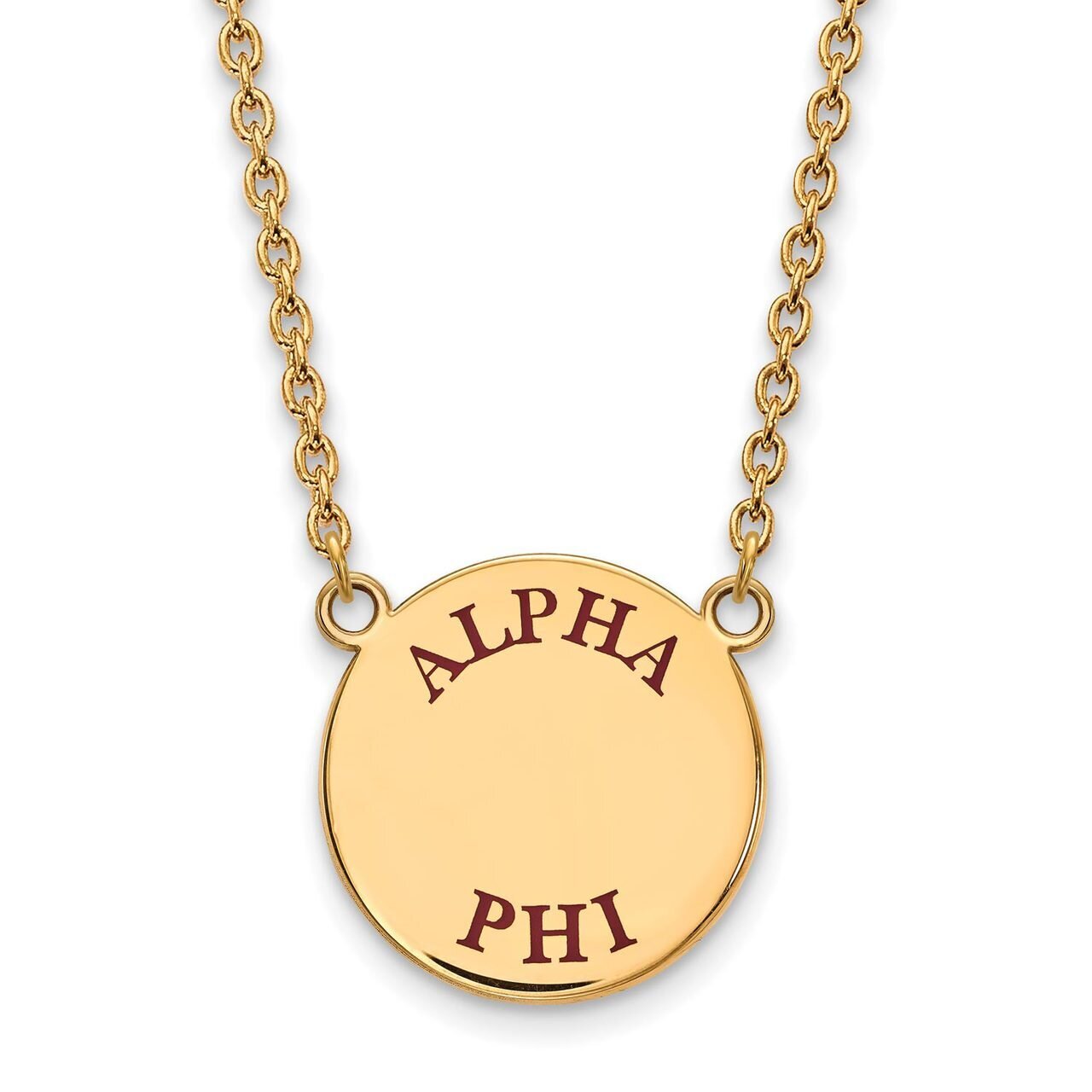 Alpha Phi Small Enameled Pendant with 18 Inch Chain Gold-plated Silver GP015APH-18, MPN: GP015APH-1…