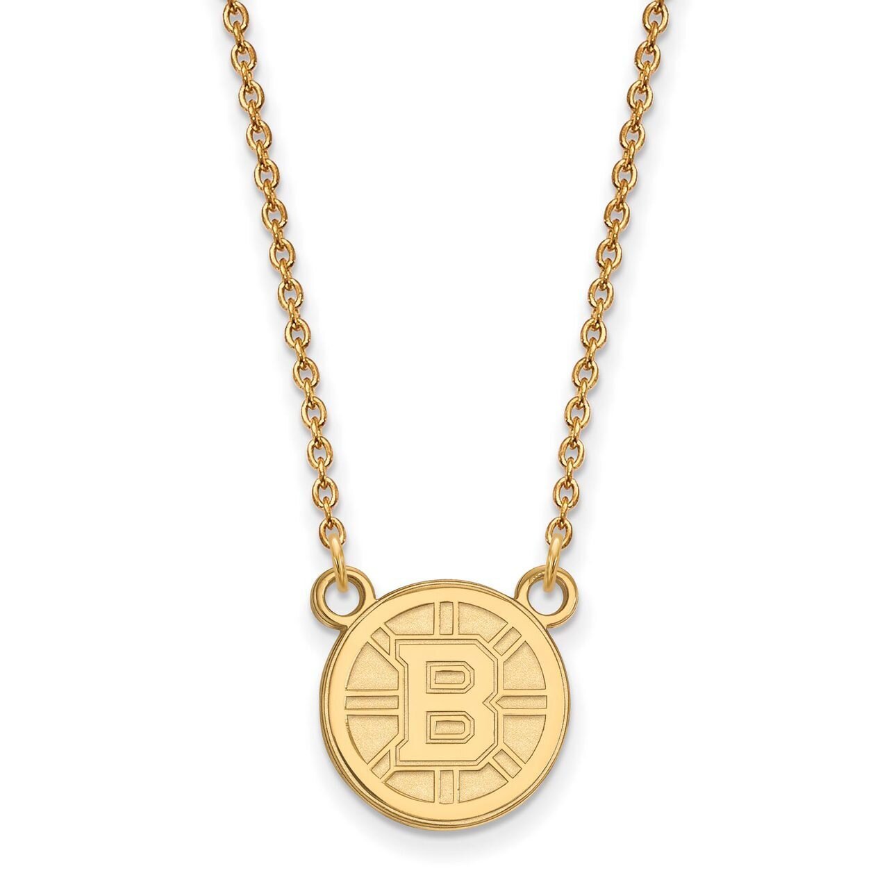 Boston Bruins Small Pendant with Chain Necklace Gold-plated Silver GP015BRI-18, MPN: GP015BRI-18, 8…