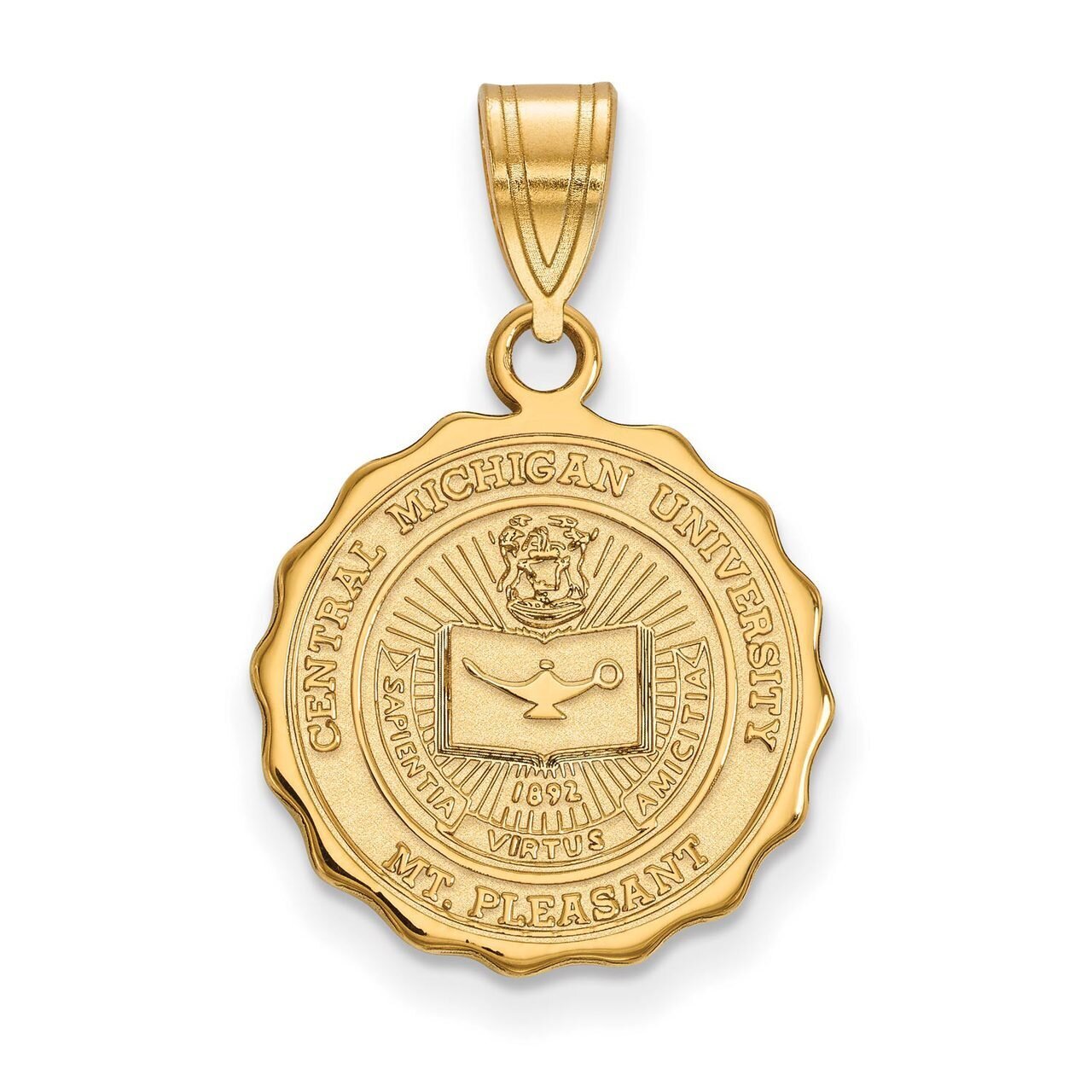 Central Michigan University Medium Crest Pendant Gold-plated Silver GP015CMU
