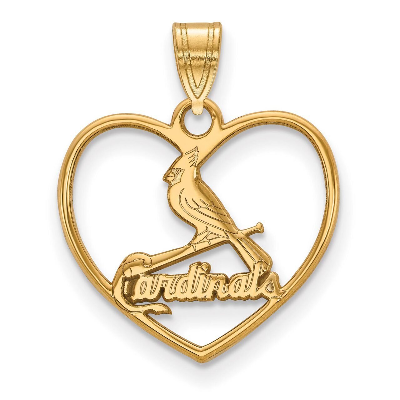 Saint Louis Cardinals Pendant in Heart Gold-plated Silver GP015CRD