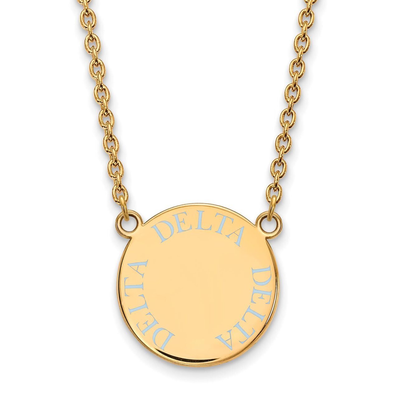 Delta Delta Delta Small Enameled Pendant with 18 Inch Chain Gold-plated Silver GP015DDD-18