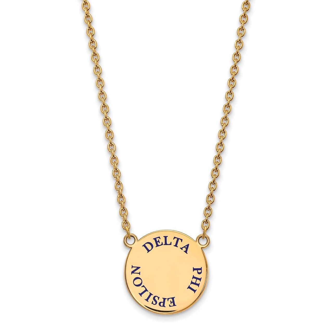 Delta Phi Epsilon Small Enameled Pendant with 18 Inch Chain Gold-plated Silver GP015DPH-18, MPN: GP…