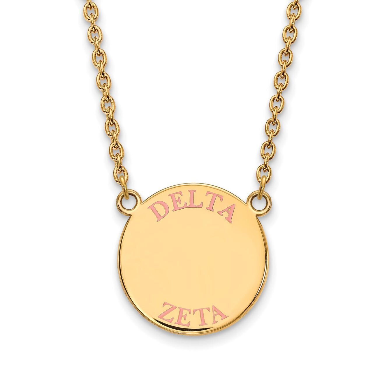 Delta Zeta Small Enameled Pendant with 18 Inch Chain Gold-plated Silver GP015DZ-18, MPN: GP015DZ-18…