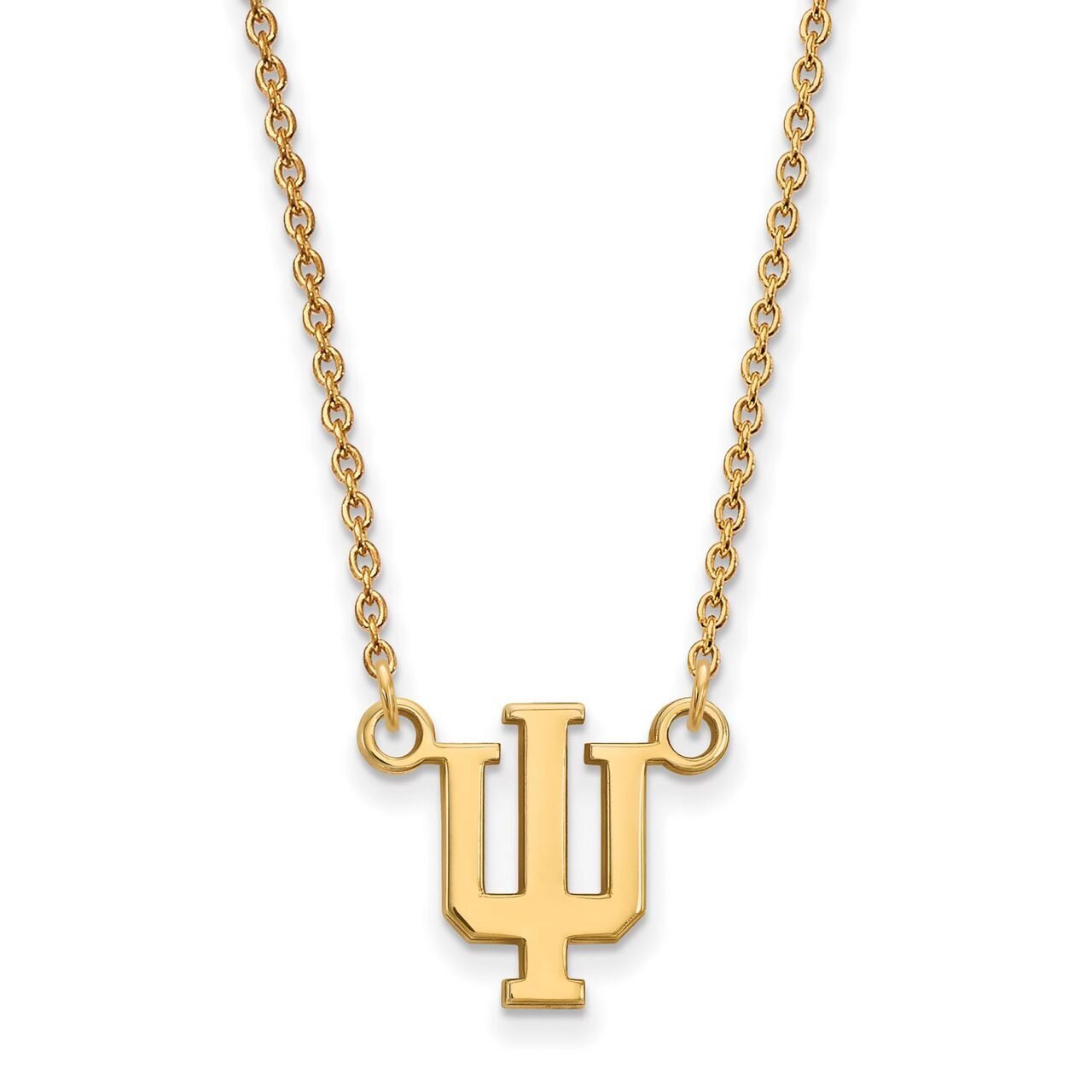 Indiana University Small Pendant with Chain Necklace Gold-plated Silver GP015IU-18, MPN: GP015IU-18…