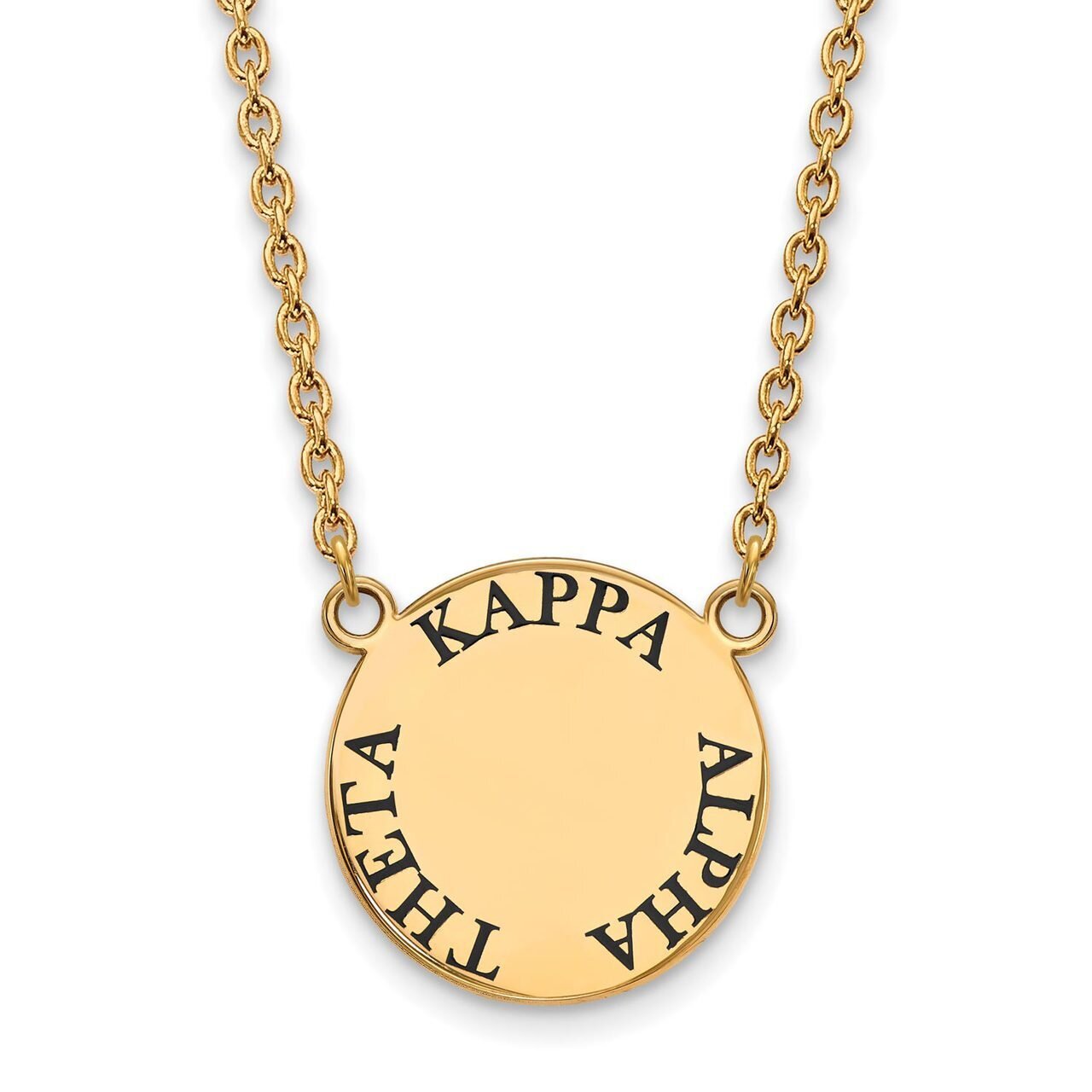 Kappa Alpha Theta Small Enameled Pendant with 18 Inch Chain Gold-plated Silver GP015KAT-18, MPN: GP…