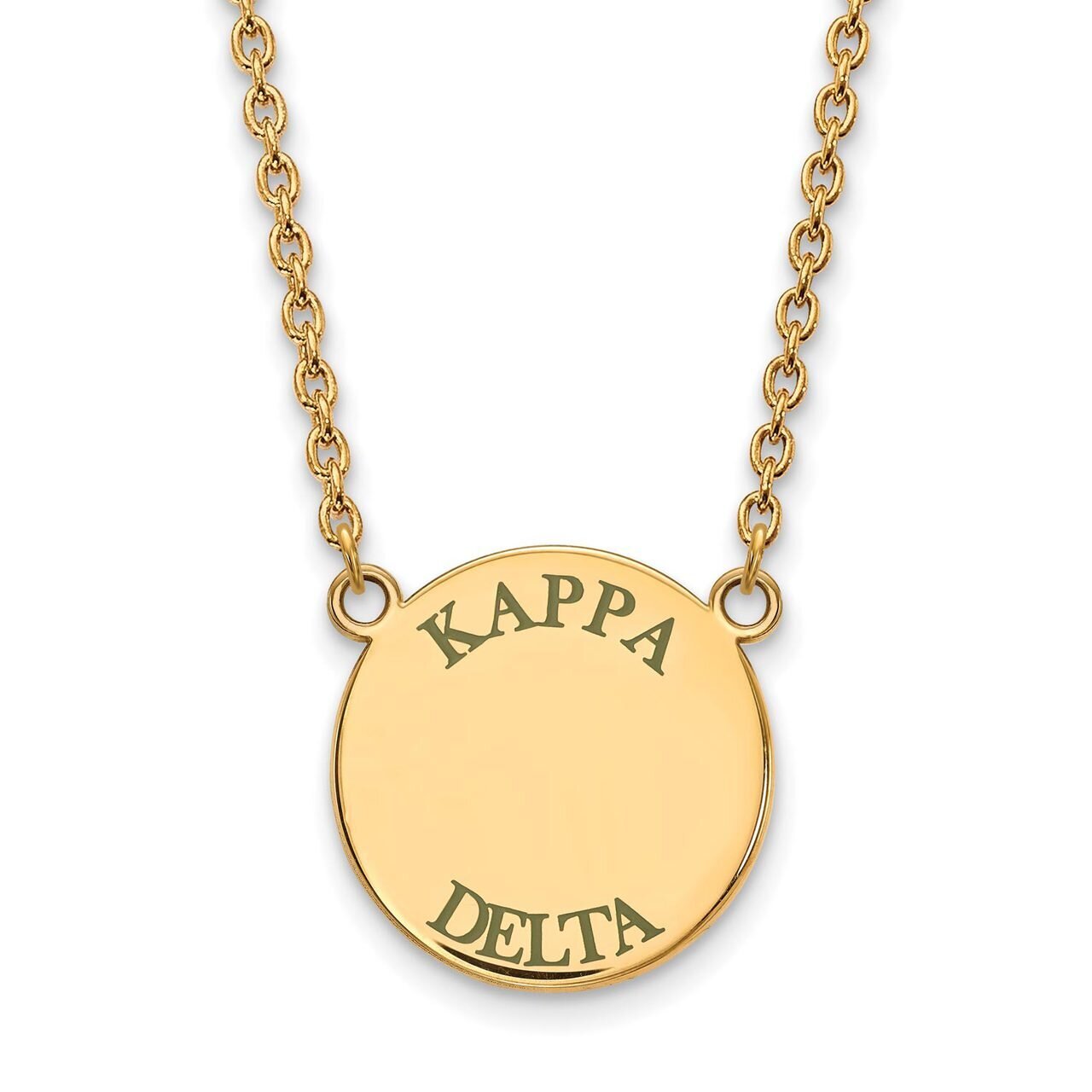 Kappa Delta Small Enameled Pendant with 18 Inch Chain Gold-plated Silver GP015KD-18