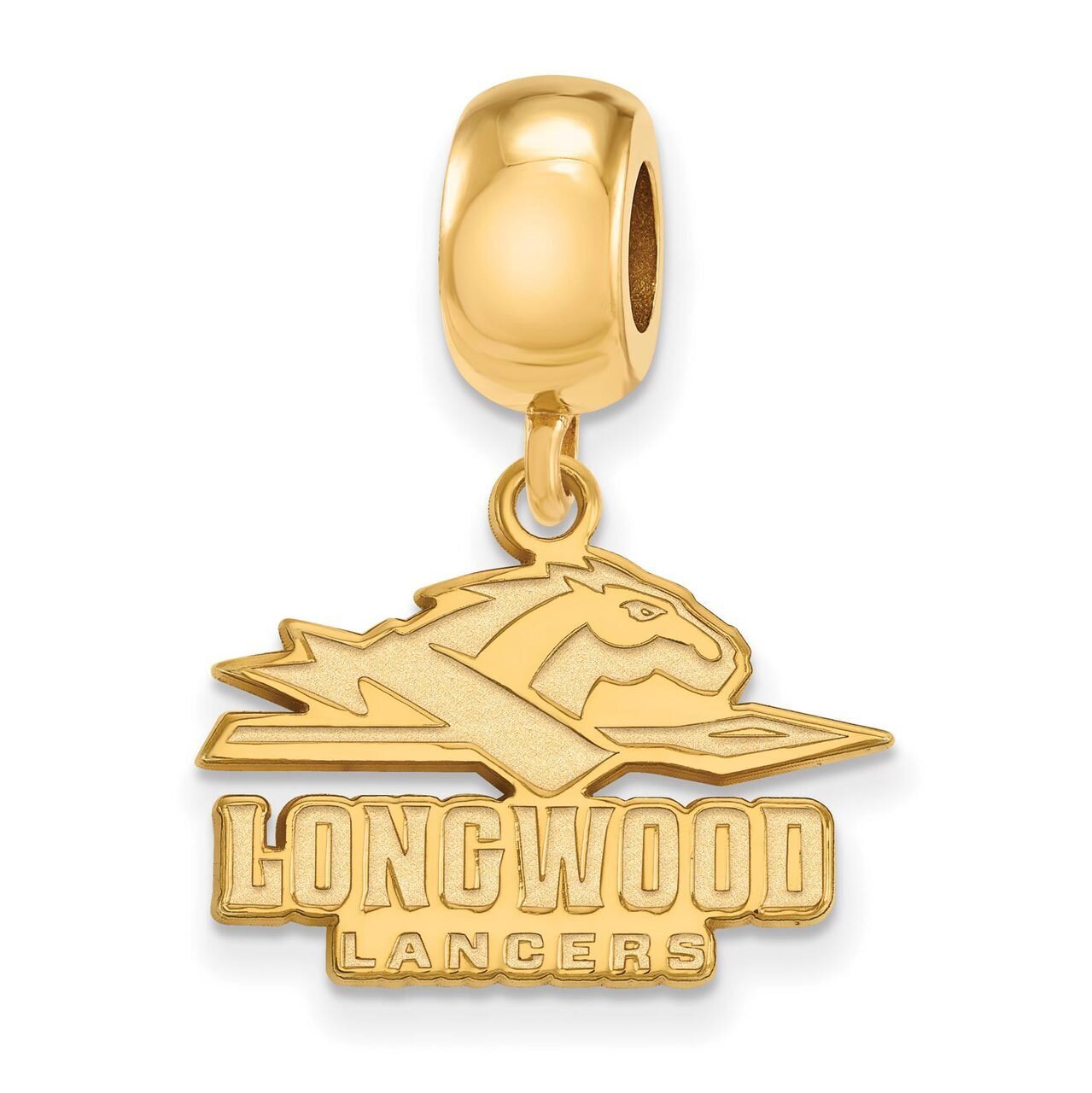 Longwood University Bead Charm Small Dangle Gold-plated Silver GP015LOC