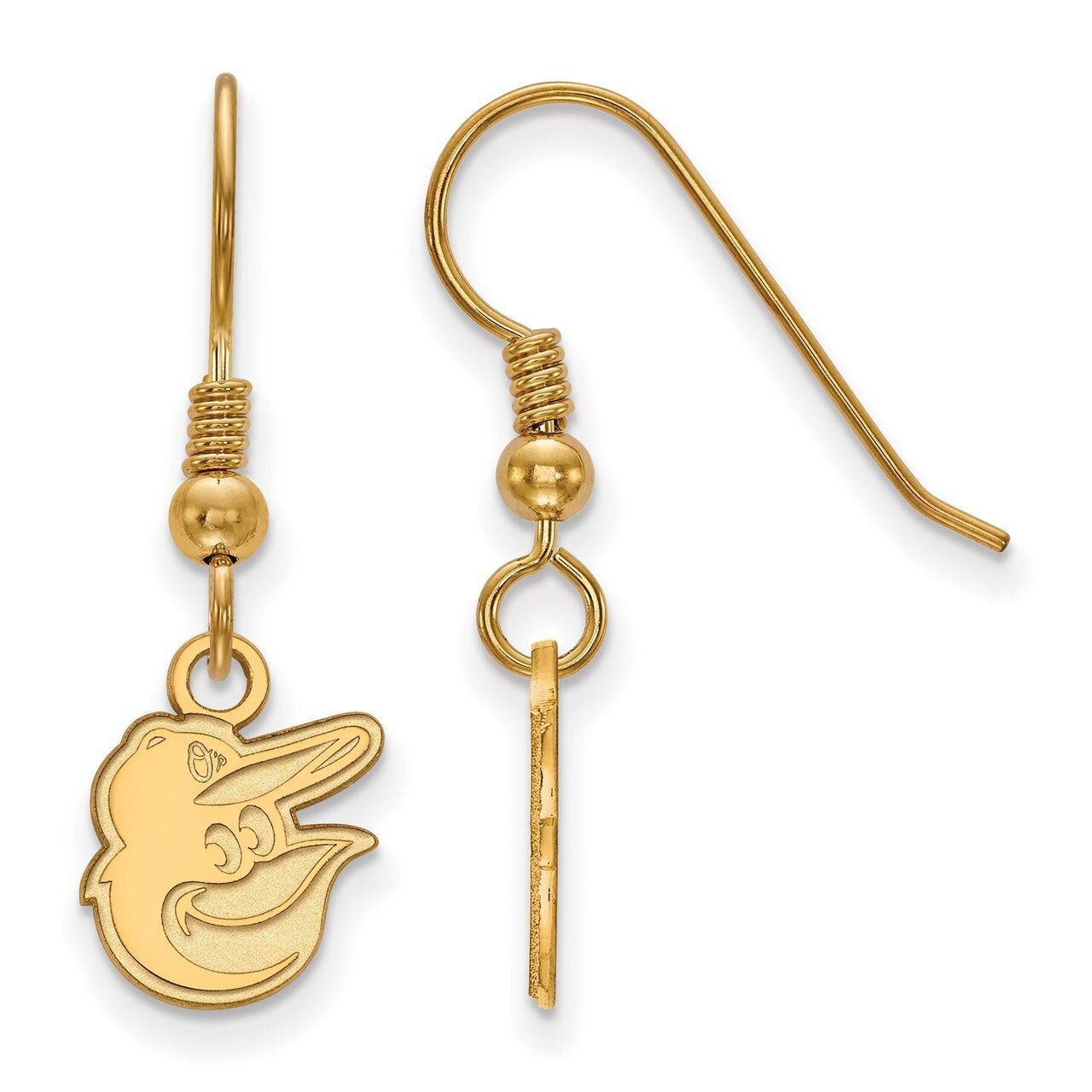 Baltimore Orioles x-Small Dangle Earring Wire Gold-plated Silver GP015ORI, MPN: GP015ORI, 886774918…