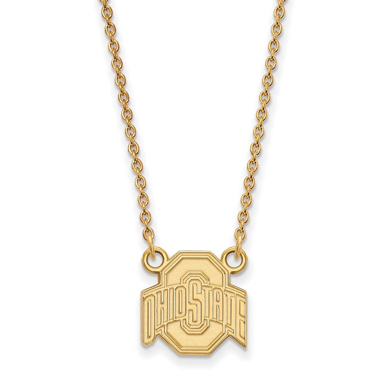 Ohio State University Small Pendant with Chain Necklace Gold-plated Silver GP015OSU-18, MPN: GP015O…