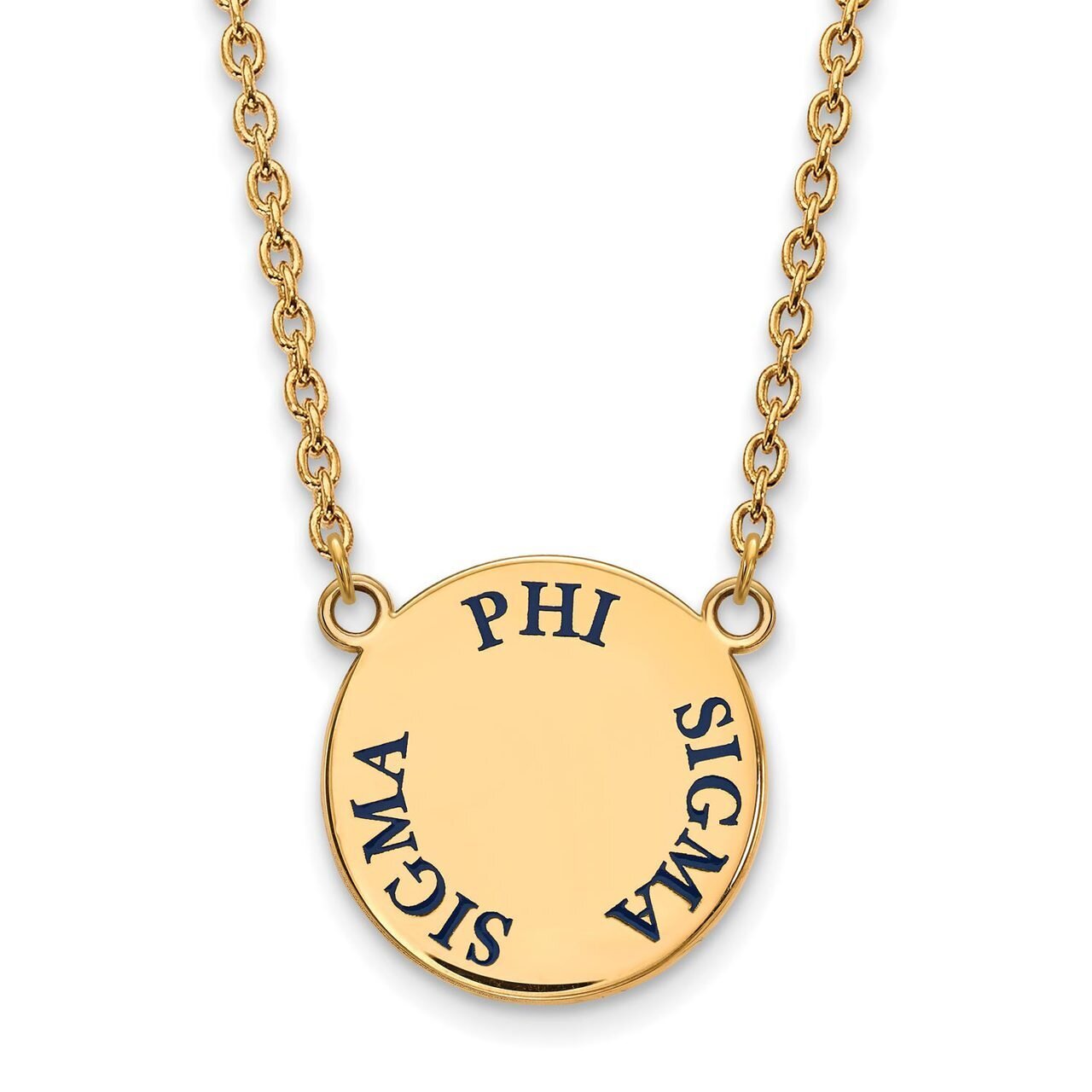 Phi Sigma Sigma Small Enameled Pendant with 18 Inch Chain Gold-plated Silver GP015PSS-18