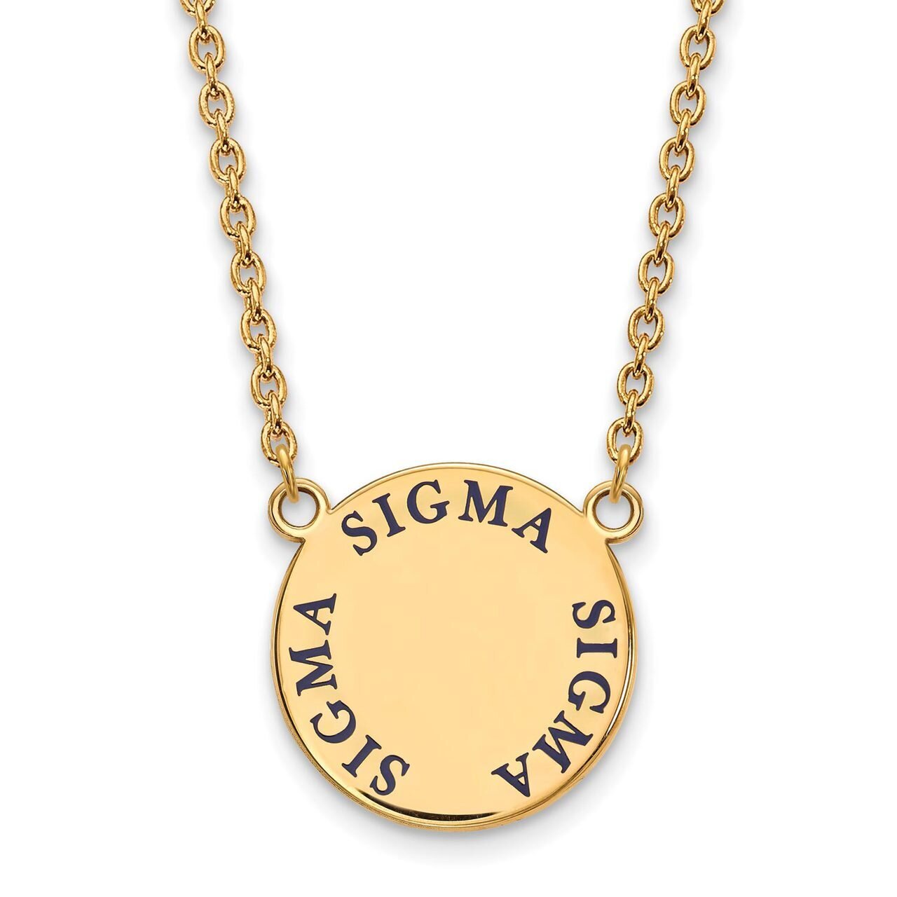 Sigma Sigma Sigma Small Enameled Pendant with 18 Inch Chain Gold-plated Silver GP015SSS-18, MPN: GP…