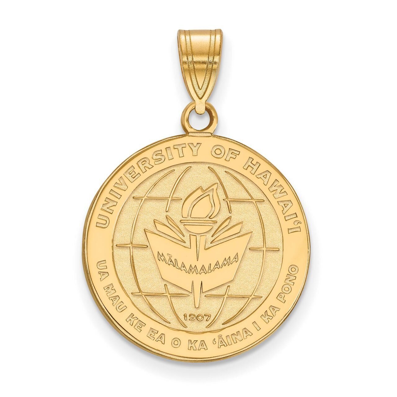 The University of Hawaii Large Crest Pendant Gold-plated Silver GP015UHI