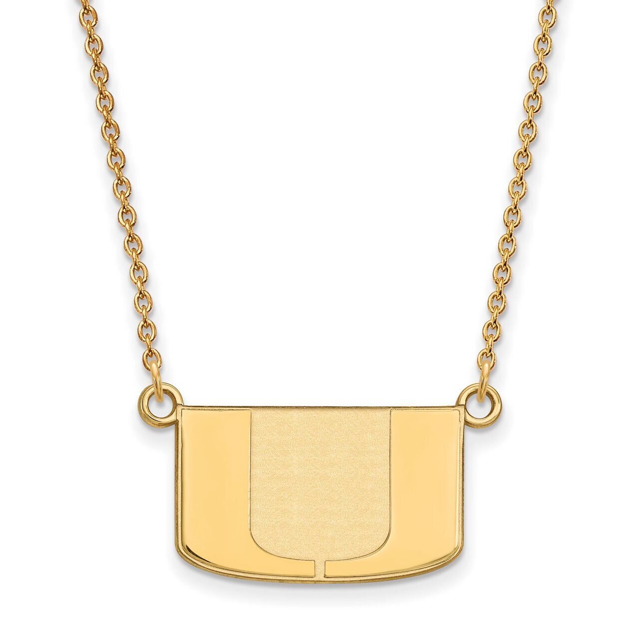 University of Miami Small Pendant with Chain Necklace Gold-plated Silver GP015UMF-18