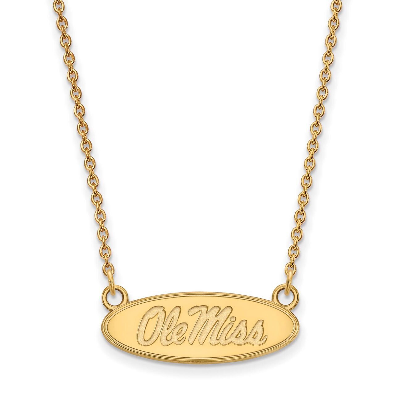 University of Missisippi Small Pendant with Chain Necklace Gold-plated Silver GP015UMS-18