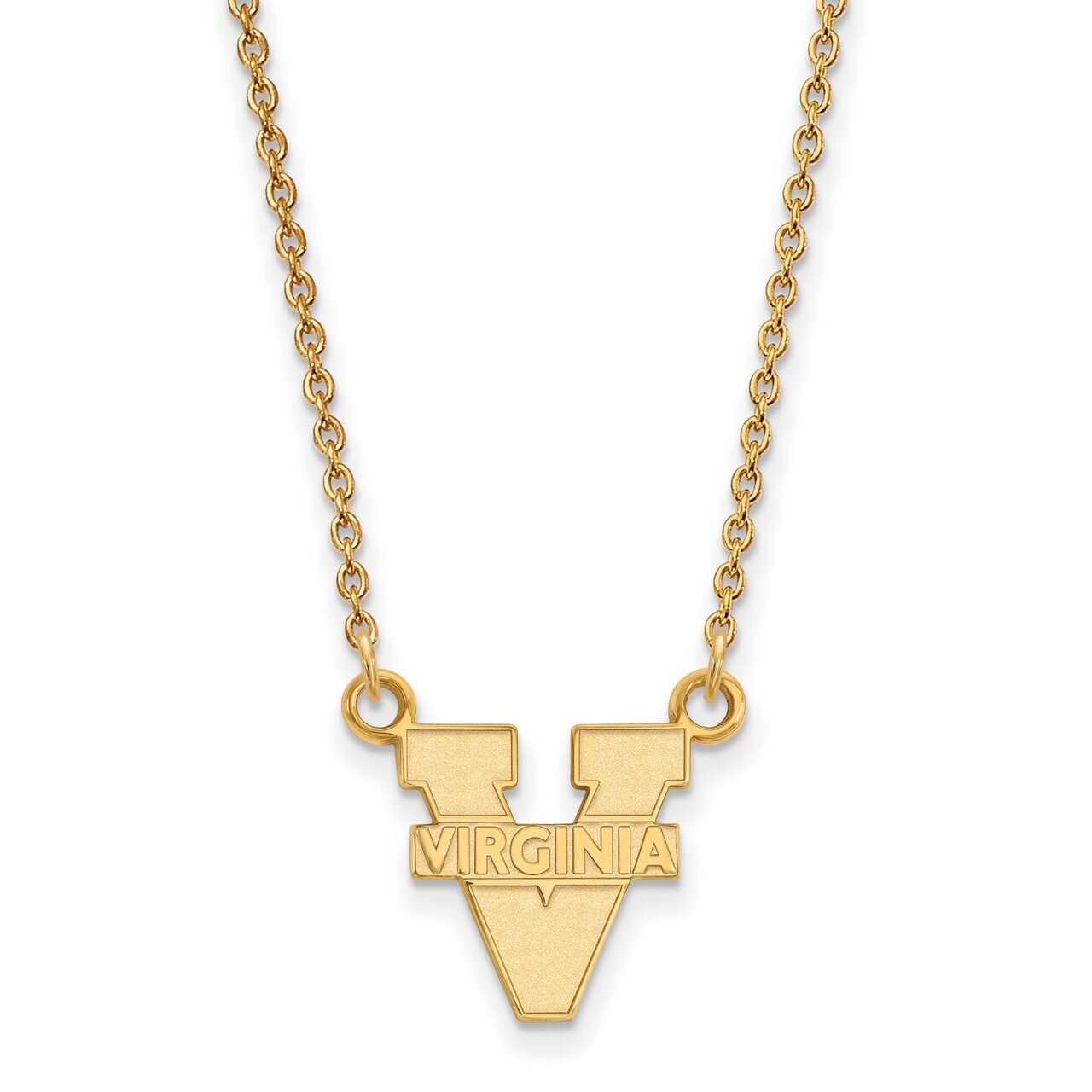 University of Virginia Small Pendant with Chain Necklace Gold-plated Silver GP015UVA-18, MPN: GP015…