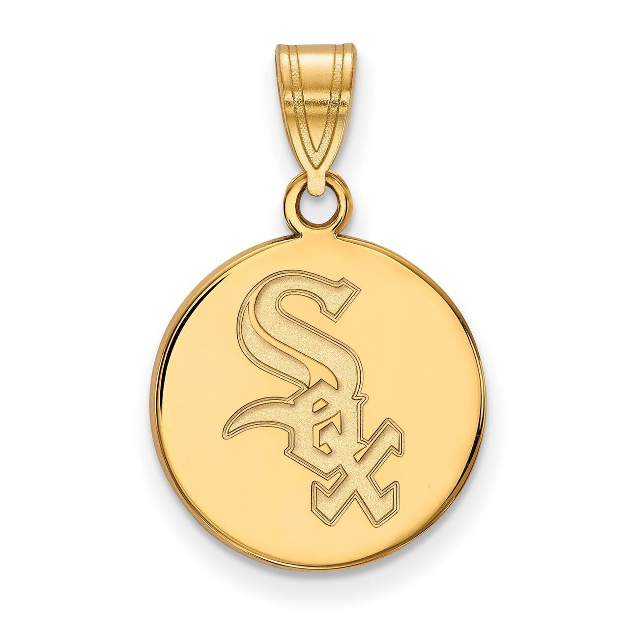 Chicago White Sox Medium Disc Pendant Gold-plated Silver GP015WHI