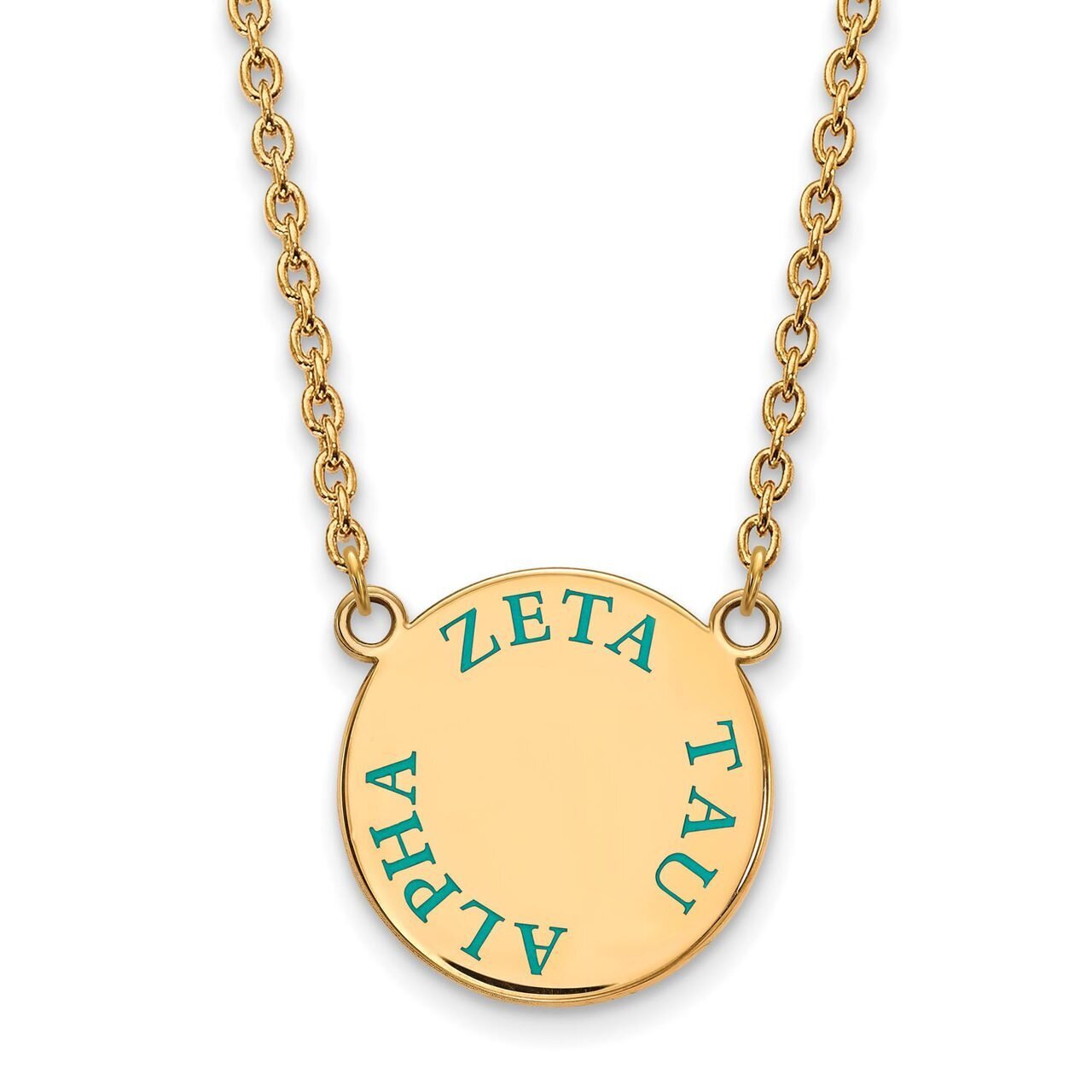 Zeta Tau Alpha Small Enameled Pendant with 18 Inch Chain Gold-plated Silver GP015ZTA-18, MPN: GP015…