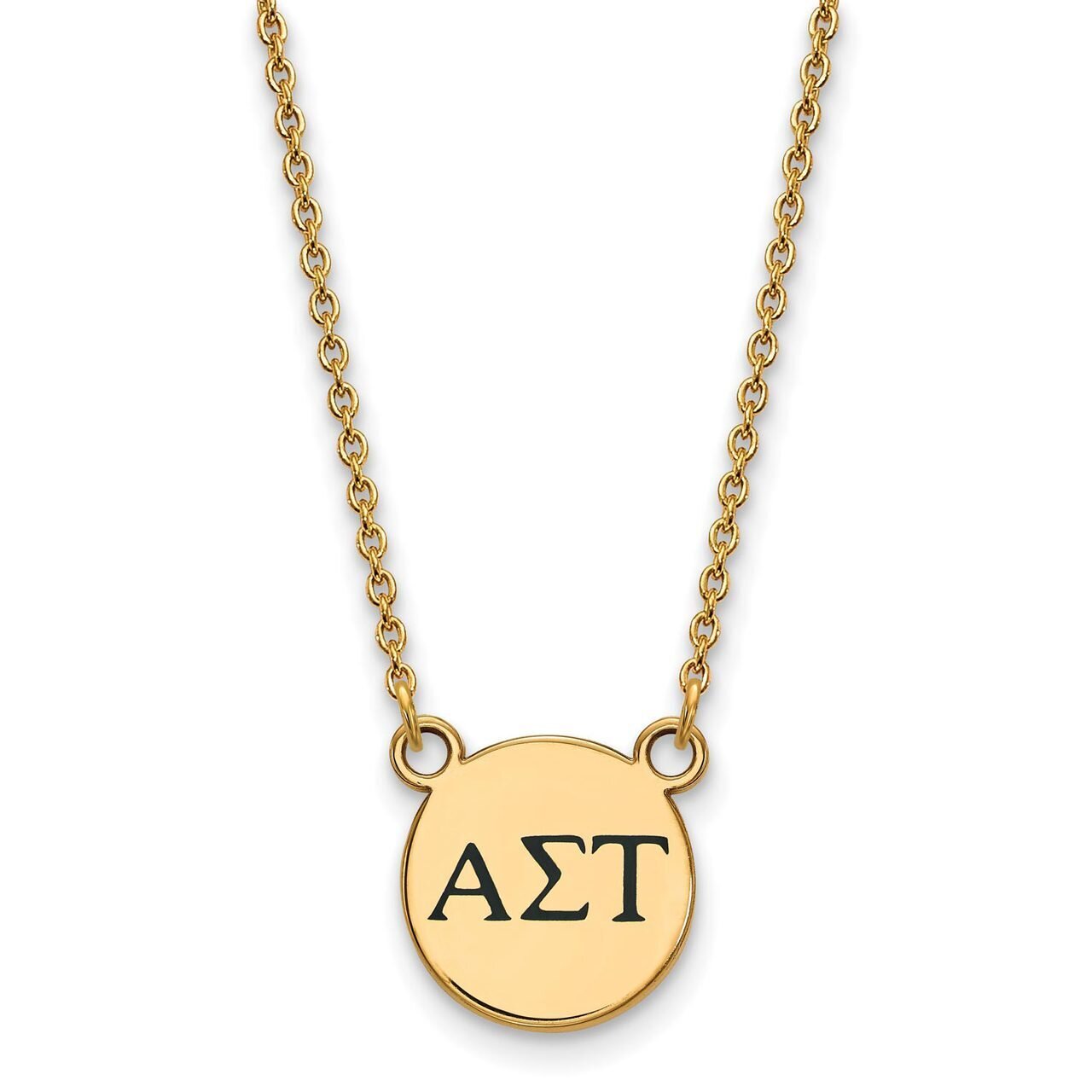 Alpha Sigma Tau Extra Small Enameled Pendant with 18 Inch Chain Gold-plated Silver GP016ALS-18, MPN…