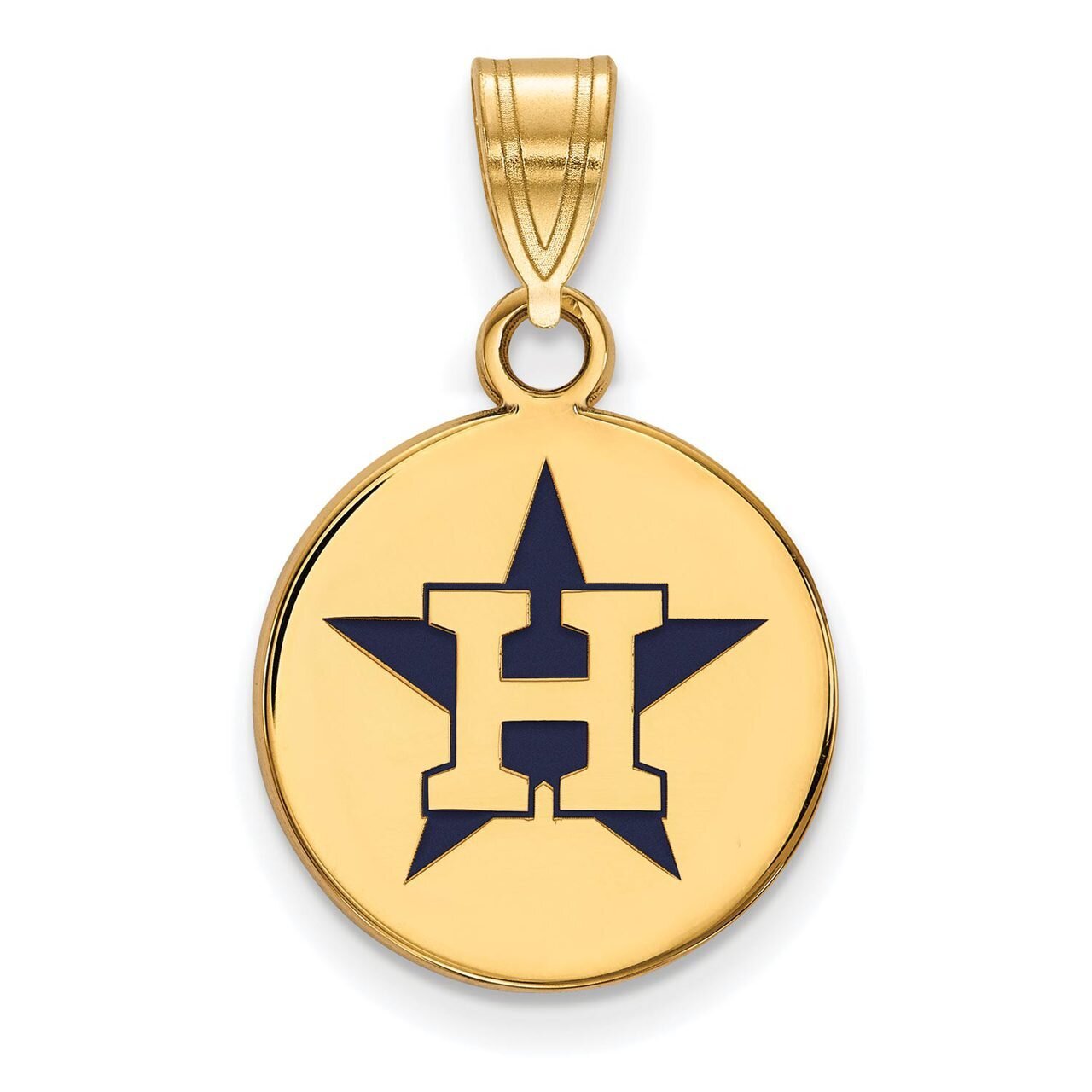 Houston Astros Small Enamel Disc Pendant Gold-plated Silver GP016AST