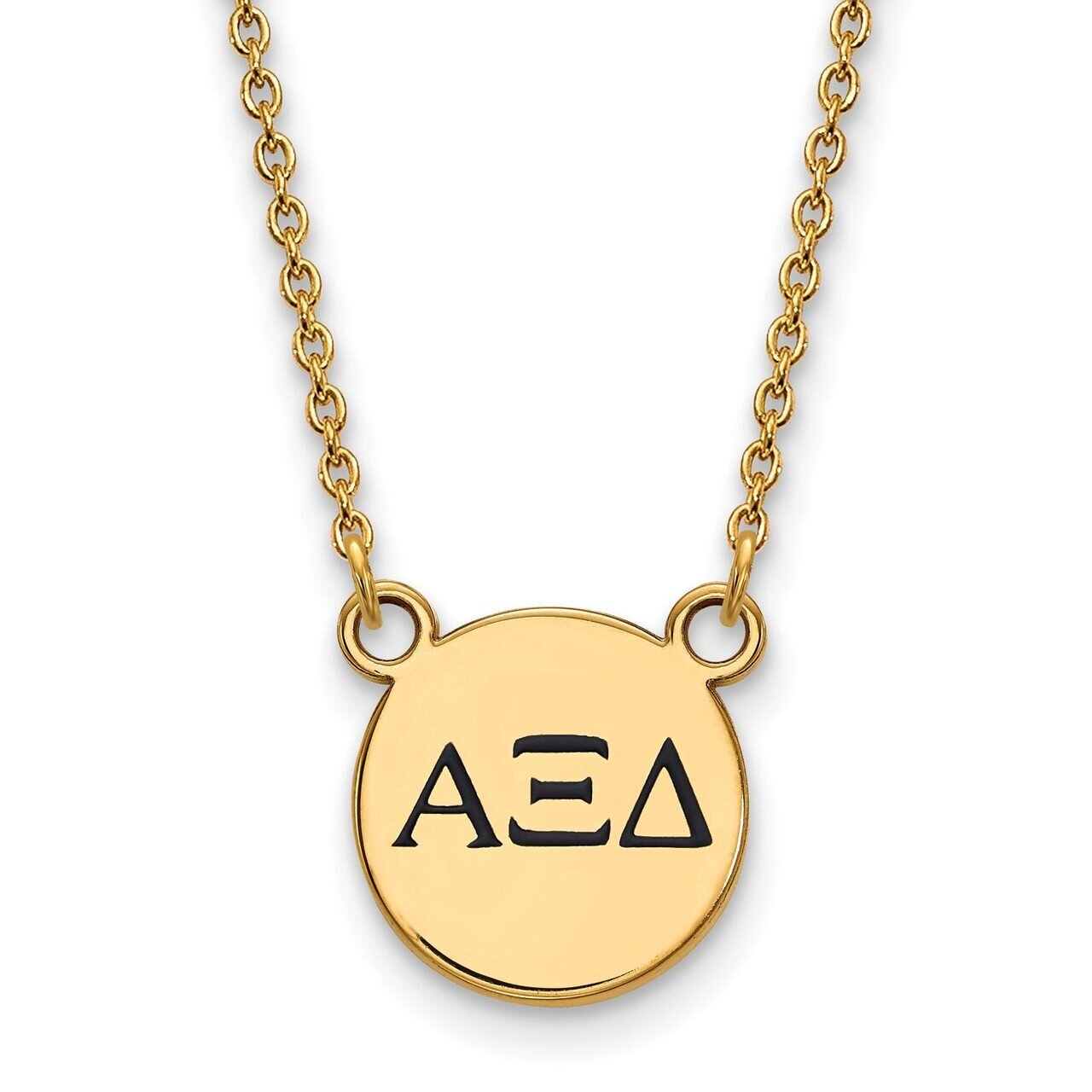 Alpha Xi Delta Extra Small Enameled Pendant with 18 Inch Chain Gold-plated Silver GP016AXD-18