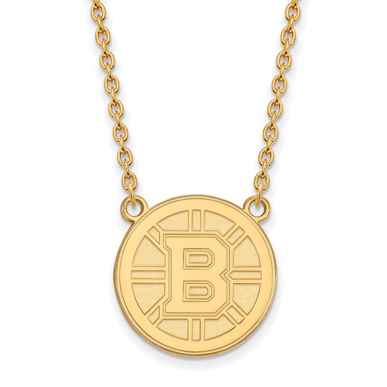 Boston Bruins Large Pendant with Chain Necklace Gold-plated Silver GP016BRI-18, MPN: GP016BRI-18, 8…