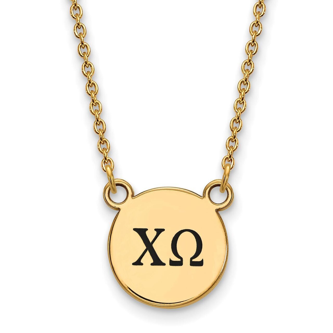 Chi Omega Extra Small Enameled Pendant with 18 Inch Chain Gold-plated Silver GP016CHO-18, MPN: GP01…