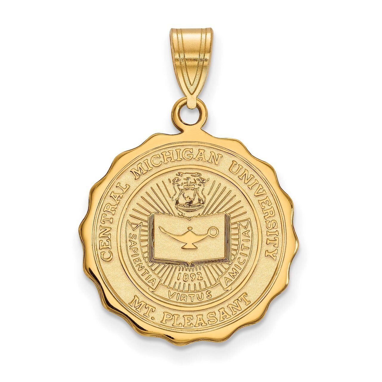 Central Michigan University Large Crest Pendant Gold-plated Silver GP016CMU