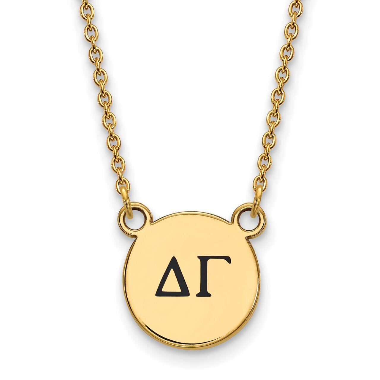 Delta Gamma Extra Small Enameled Pendant with 18 Inch Chain Gold-plated Silver GP016DG-18